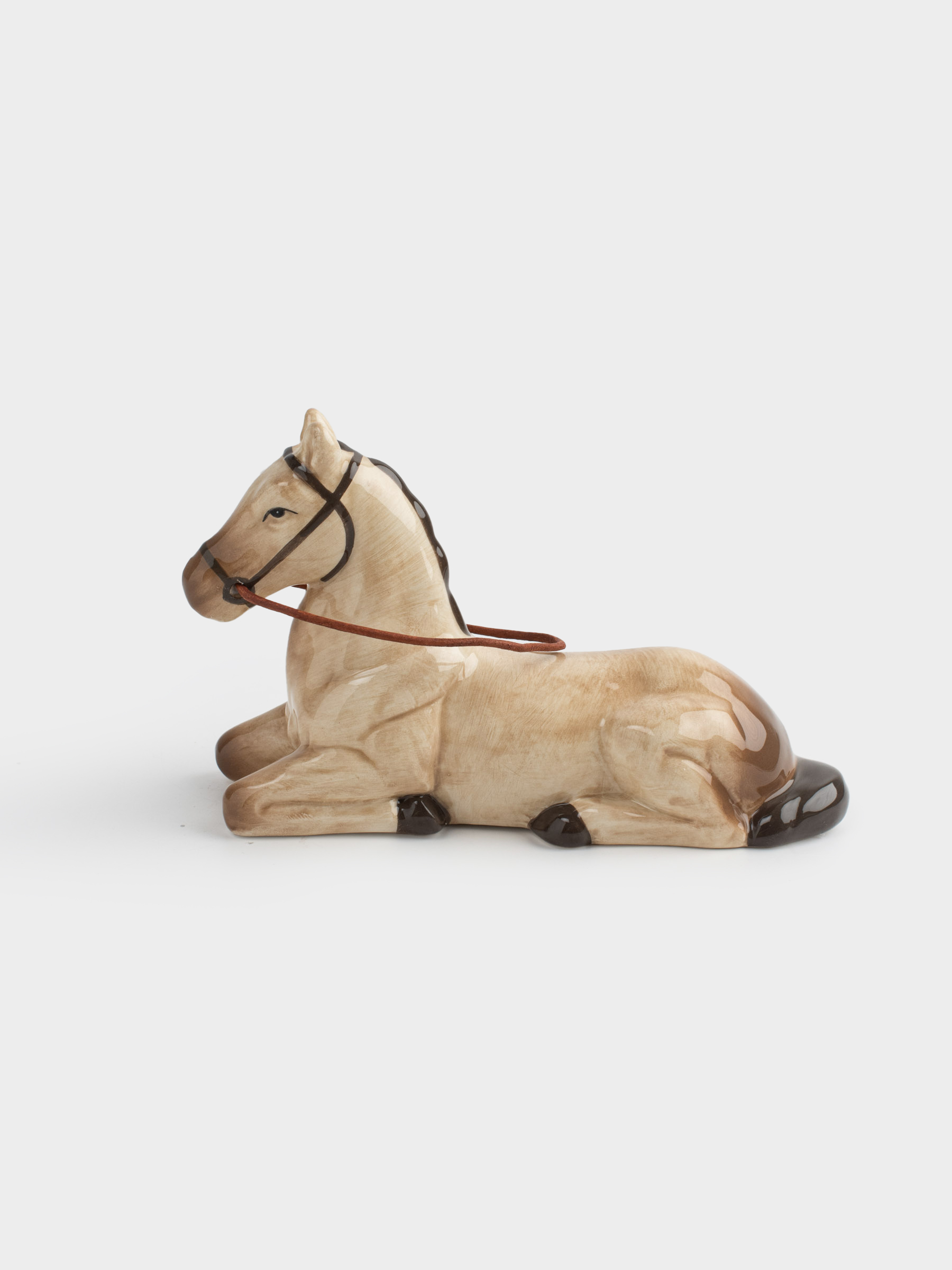 Статуэтка, 10 см, керамика/искусственная кожа, бежевая, Конь, Natural horse, image-1