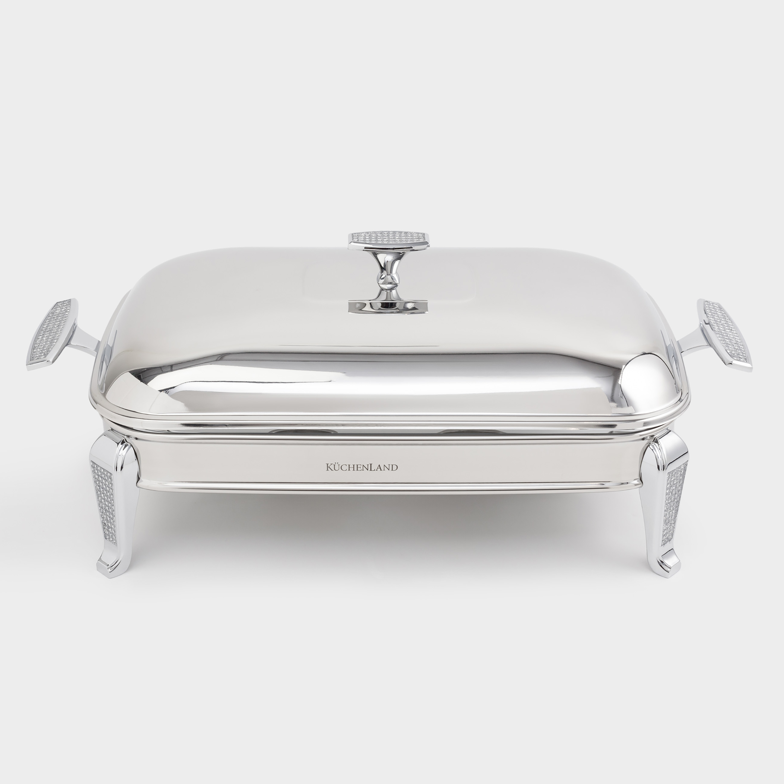 Блюдо с подогревом 49x26x18 см с крышкой прямоугольное стекло Тсталь Antarctica 14990₽