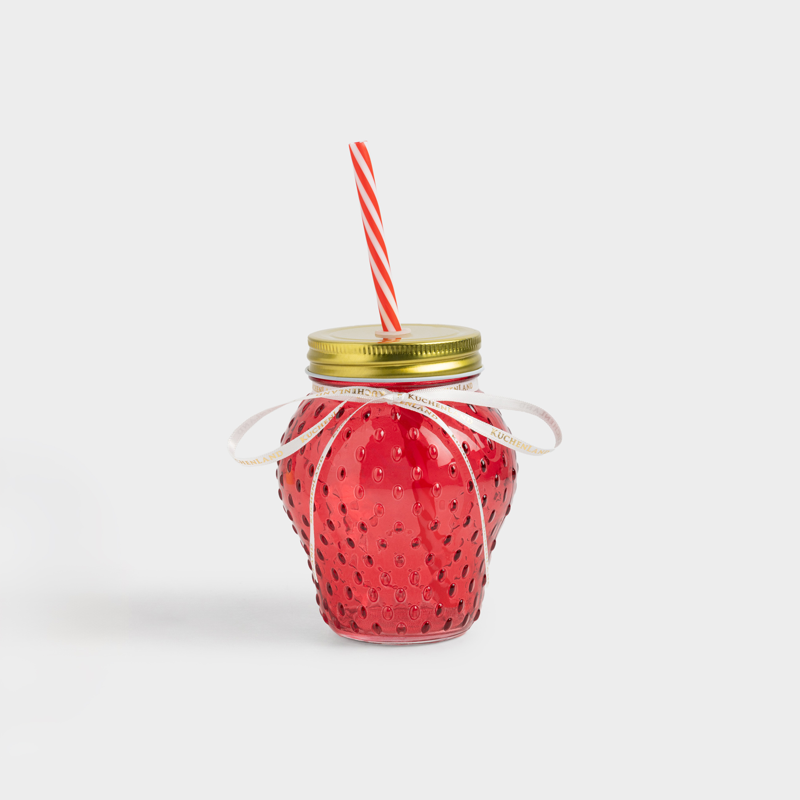 Банка для напитков, 450 мл, с трубочкой, Клубника, Summer drink