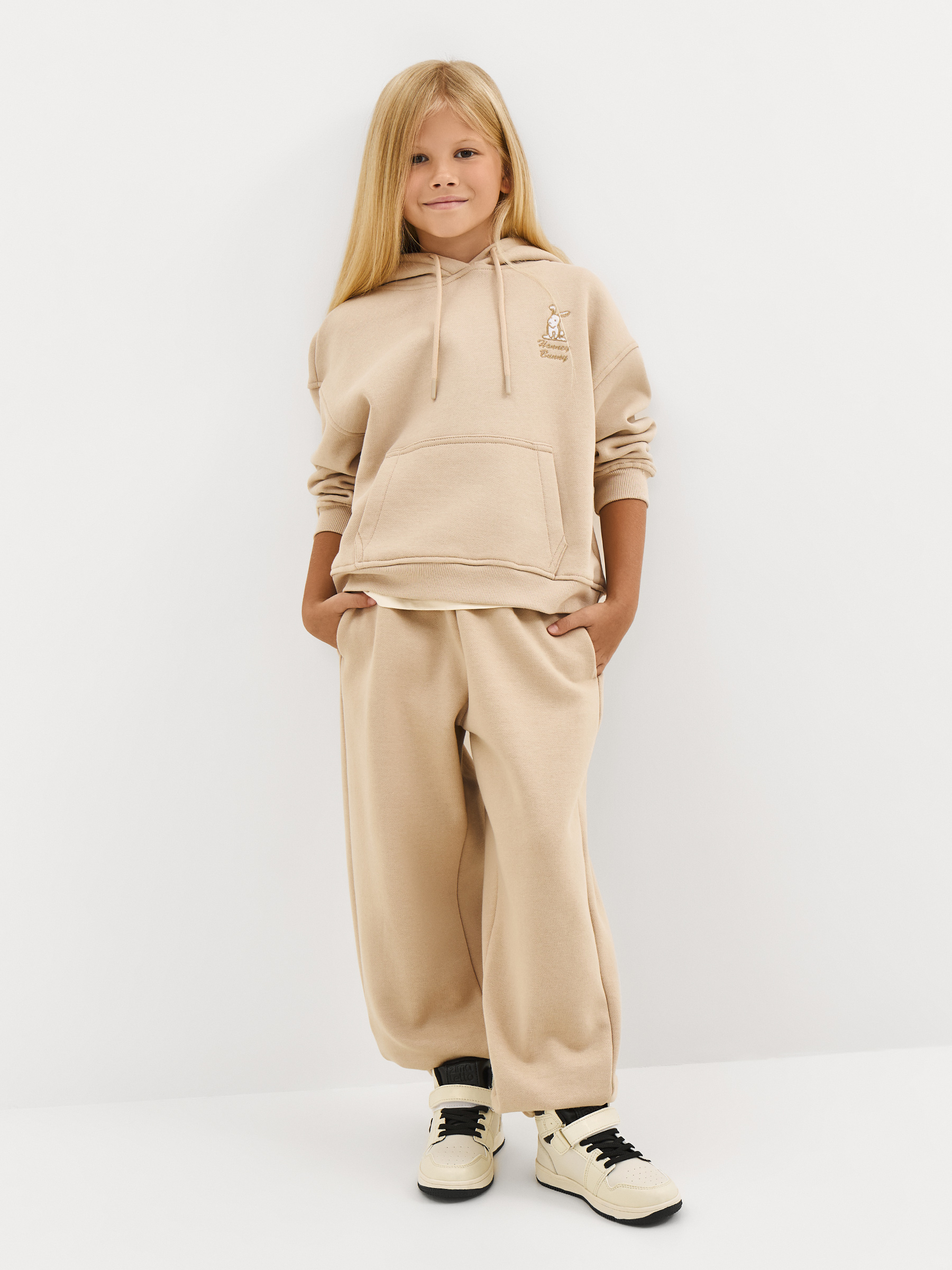 Худи детское, для девочек, бежевое, Abia, image-1