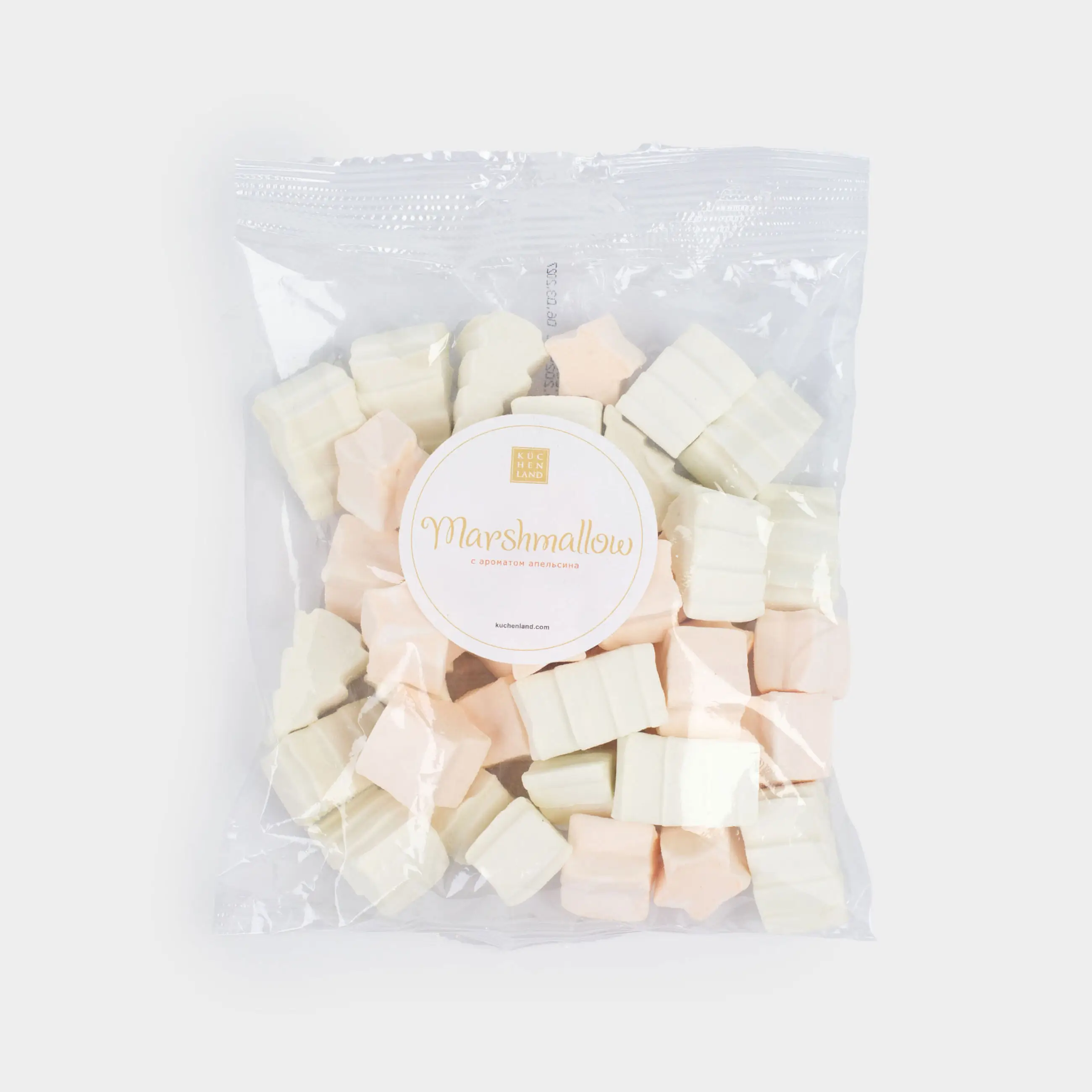 Маршмеллоу, 70 гр, фигурное, Апельсин, Елочки и звезды, Sweet life