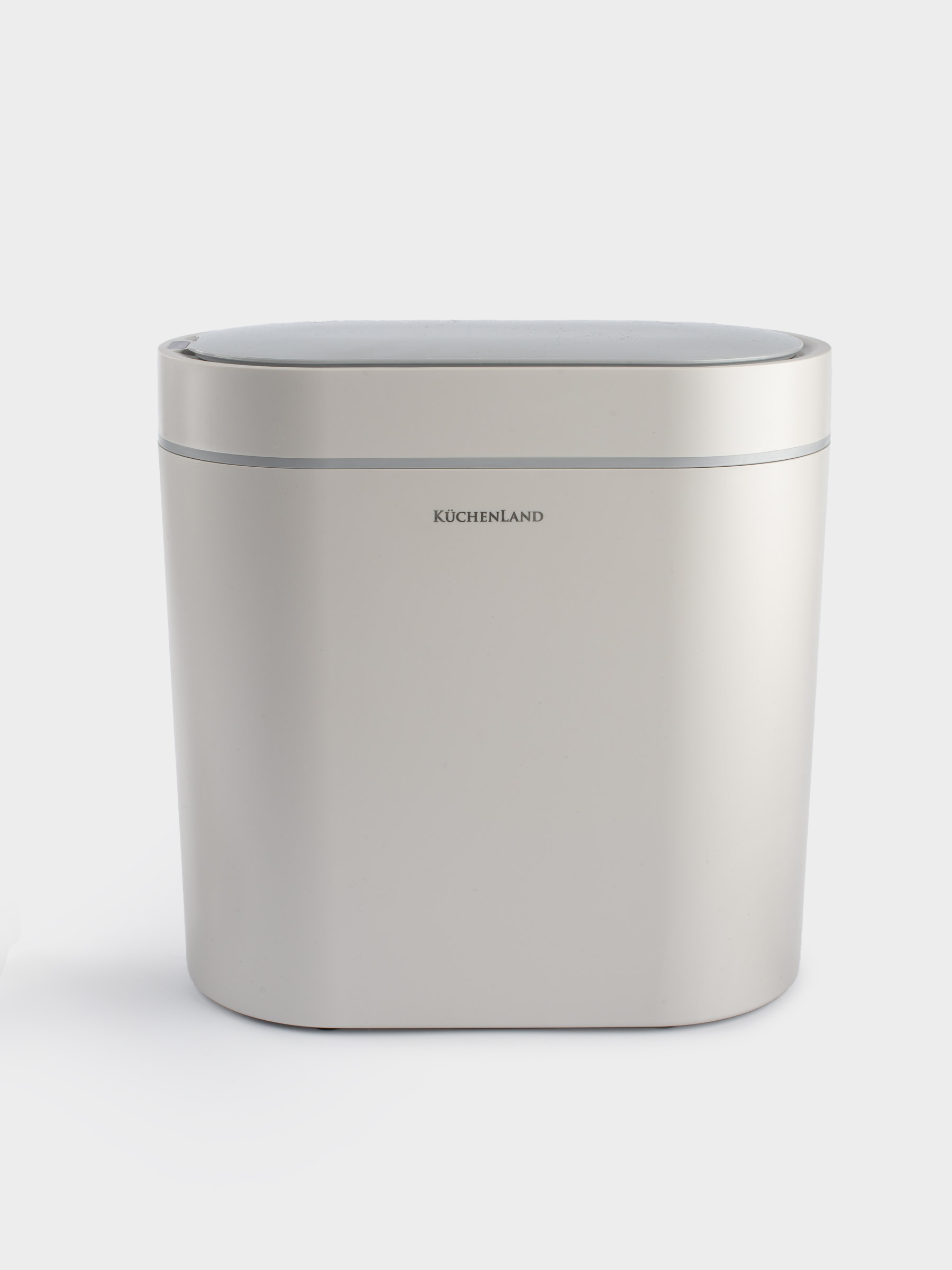Ведро для мусора, 5 л, сенсорное, пластик, овальное/узкое, бело-серое, Sensor bin, image-1