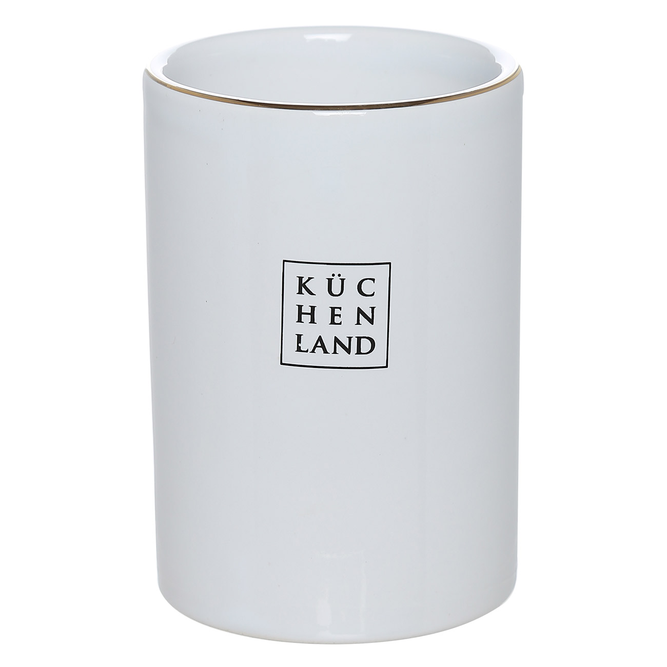 Стакан для ванной комнаты 11 см керамика бело-золотистый Freya 799₽