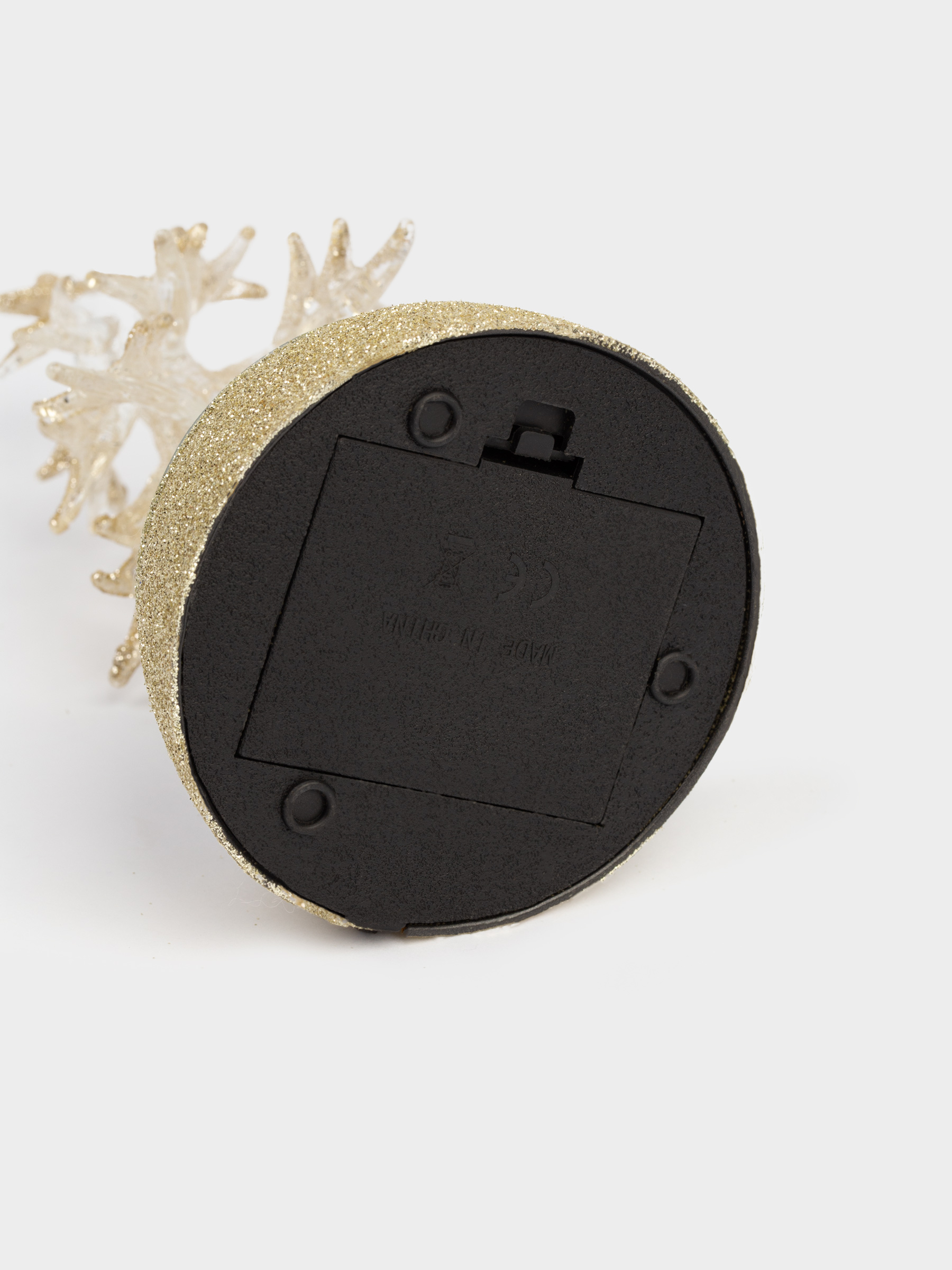 Статуэтка с подсветкой, 18 см, с подвесками, стекло, серебристая, Ель, Christmas vitreous, image-3