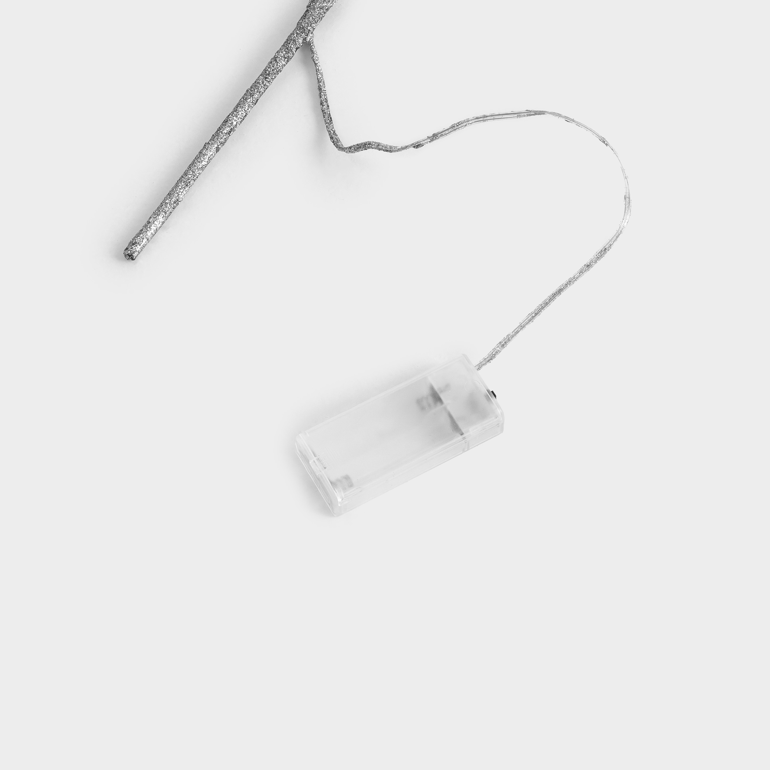 Ветка декоративная, 59 см, с подсветкой, пластик, серебристая, Хвоя, Sparkle decor, image-3