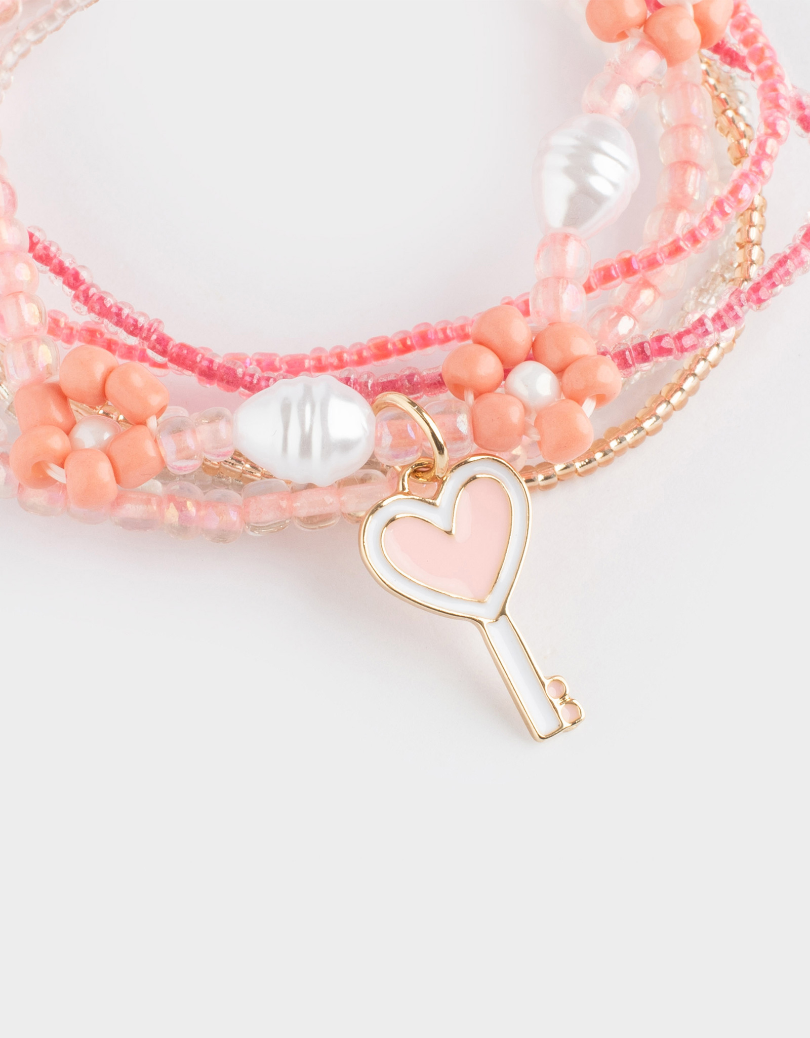 Набор браслетов, 18 см, 7 шт, пластик, Pearl color, image-3