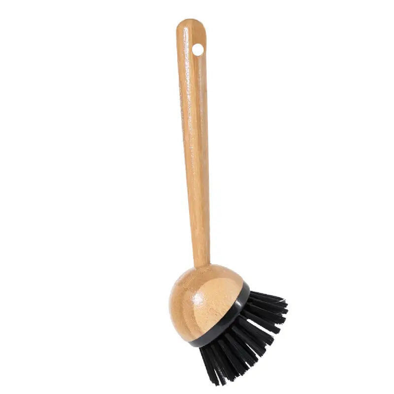 Щетка для уборки, 21 см, пластик/бамбук, черная, Black clean ,image-0