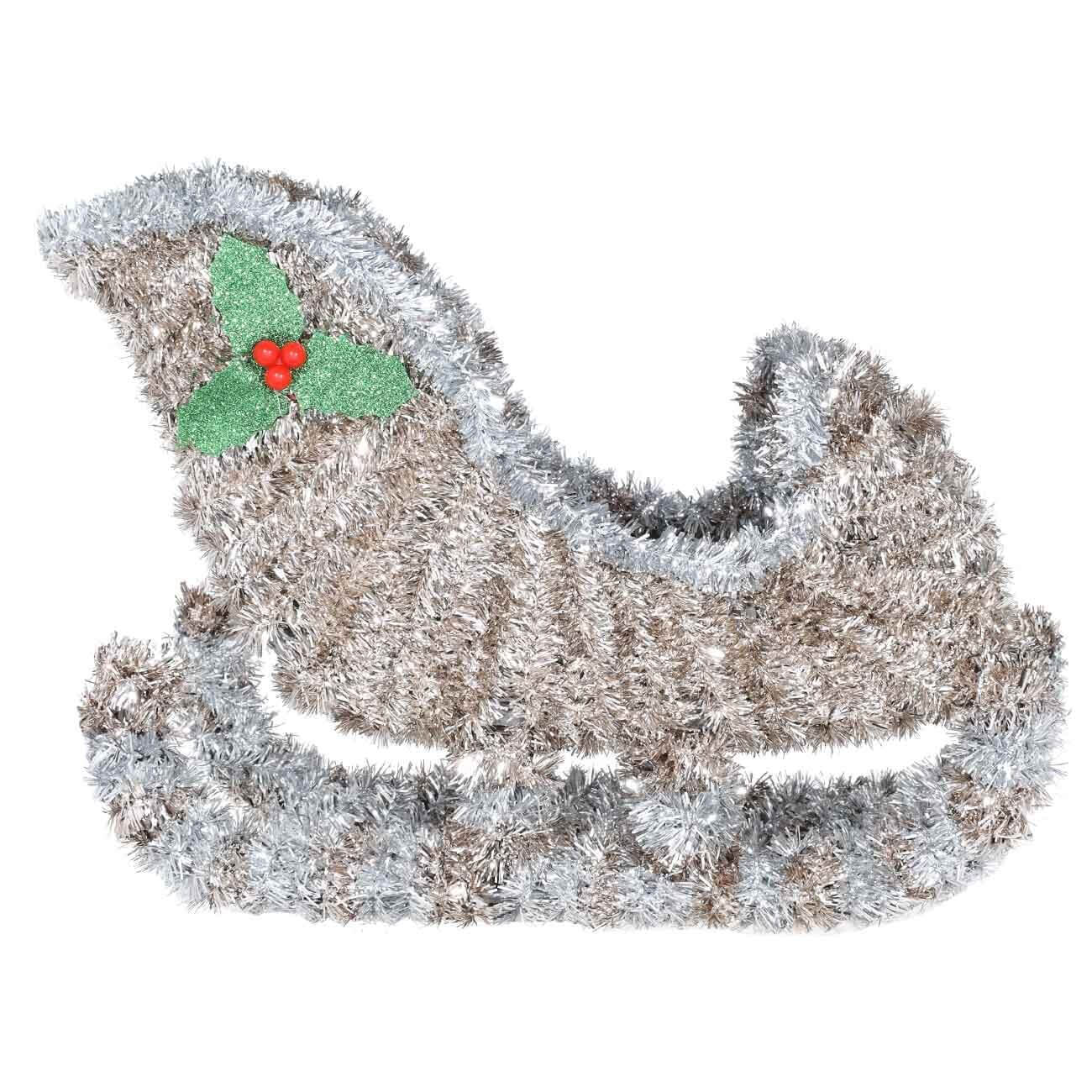 

Статуэтка, 33 см, мишура, красно-золотистая, Сани, Tinsel