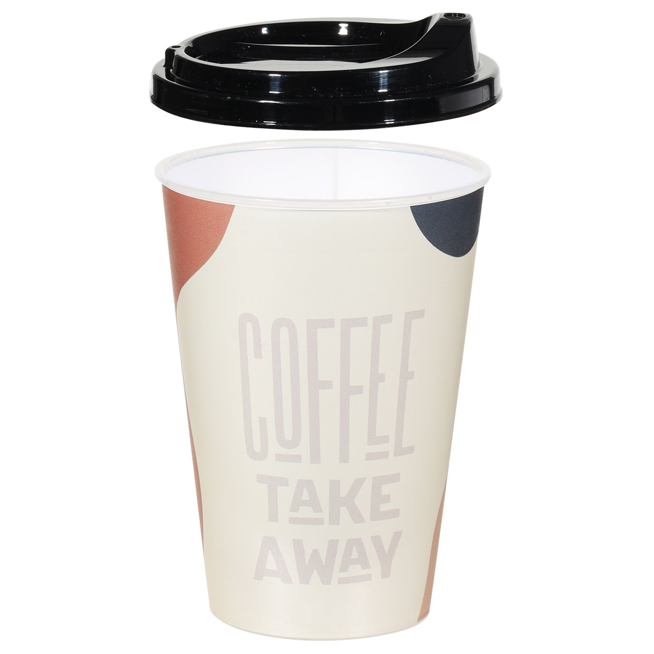 Стакан, 500 мл, с крышкой, пластик, молочный, Coffee take away, Country изображение № 4