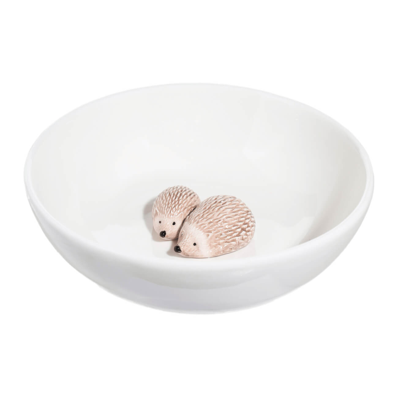 

Салатник, 18x6 см, керамика, белый, Ежи внутри, Foggy morning