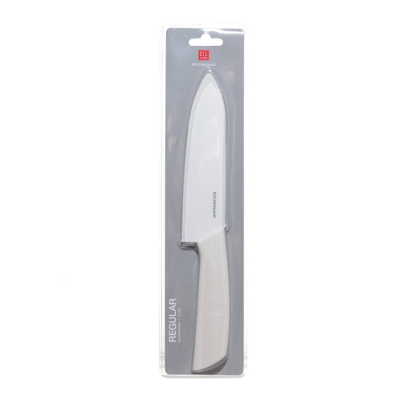 Нож для нарезки, 15 см, с чехлом, керамика/пластик, молочный, Regular