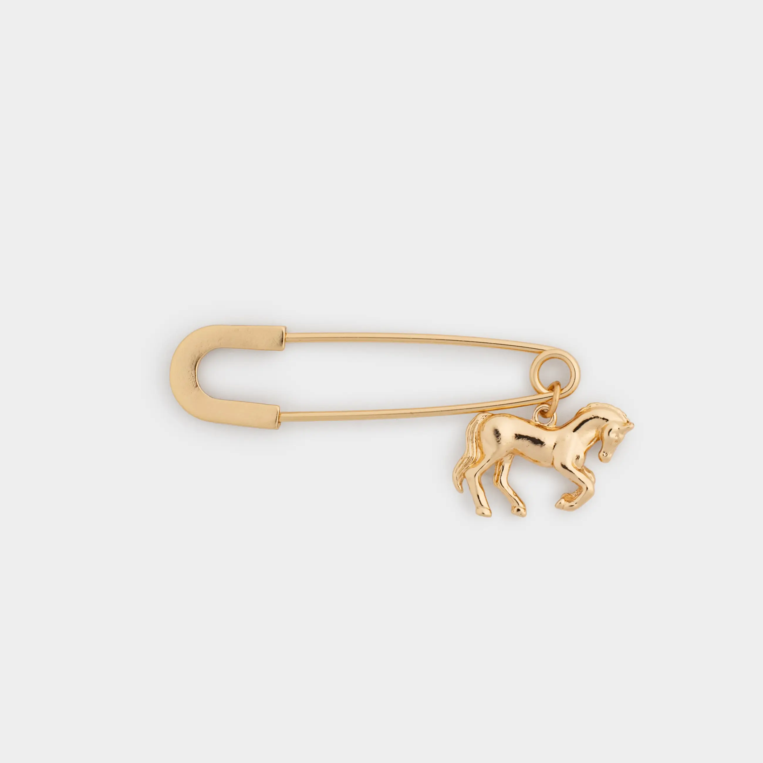 Брошь, 7 см, металл, золотистая, Лошадь, Jewelry horse
