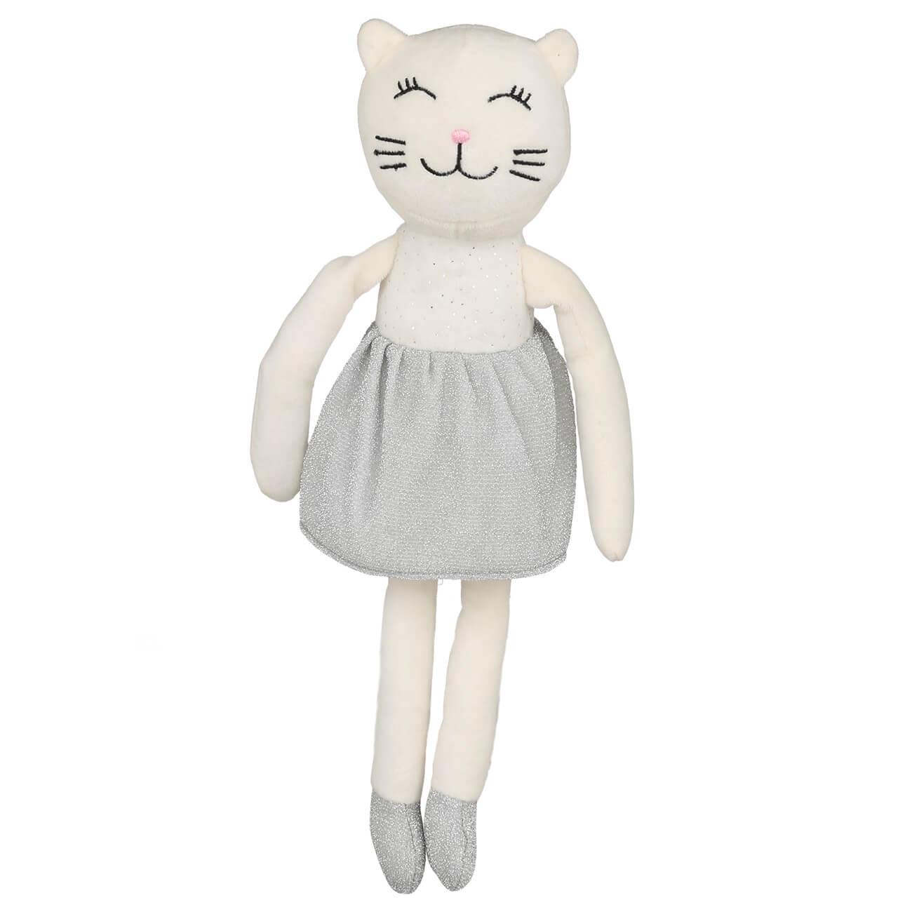 

Игрушка, 35 см, мягкая, полиэстер, белая, Кошка в серебристой юбке, Little pet
