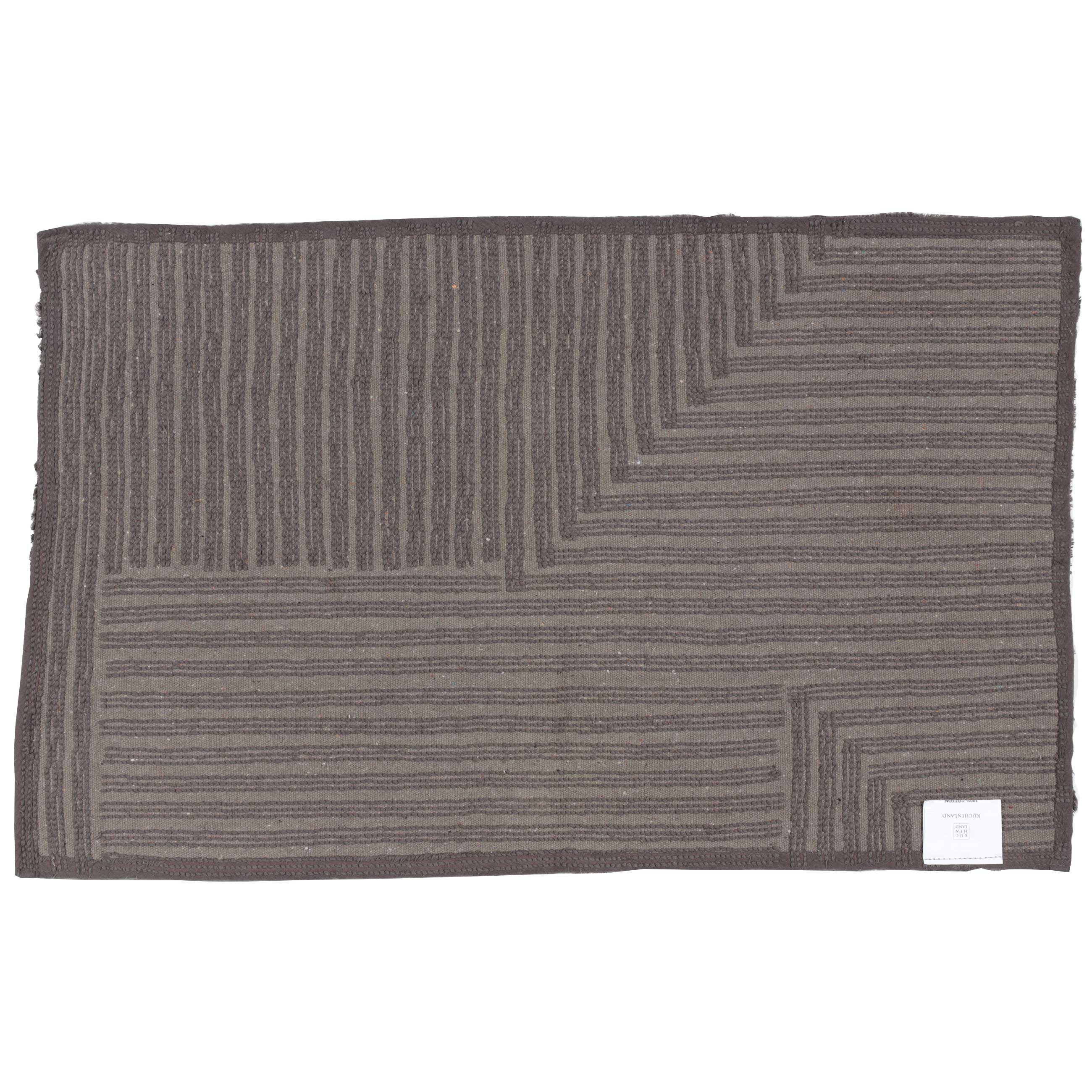 Коврик, 50х80 см, хлопок, серо-коричневый, Геометрия, Cage pattern изображение № 3
