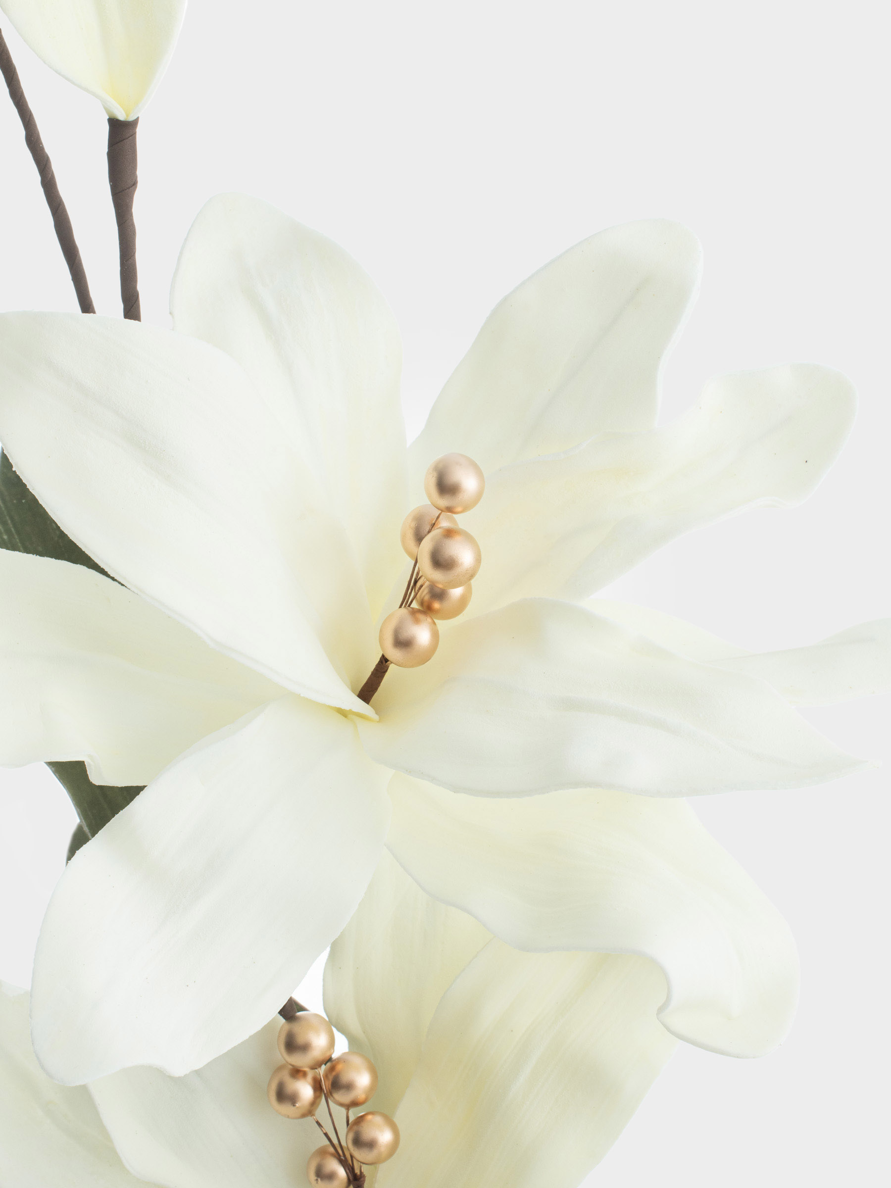 Ветка декоративная, 90 см, пластик/пенопласт, Молочная магнолия, Magnolia, image-3