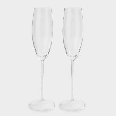 Бокал для шампанского, 180 мл, 2 шт, стекло/стразы, Crystal decor ,image-0