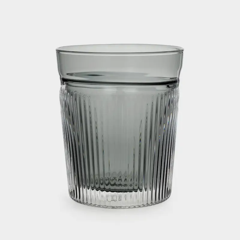 Стакан, 10 см, 300 мл, стекло Р, серый, Air ribby