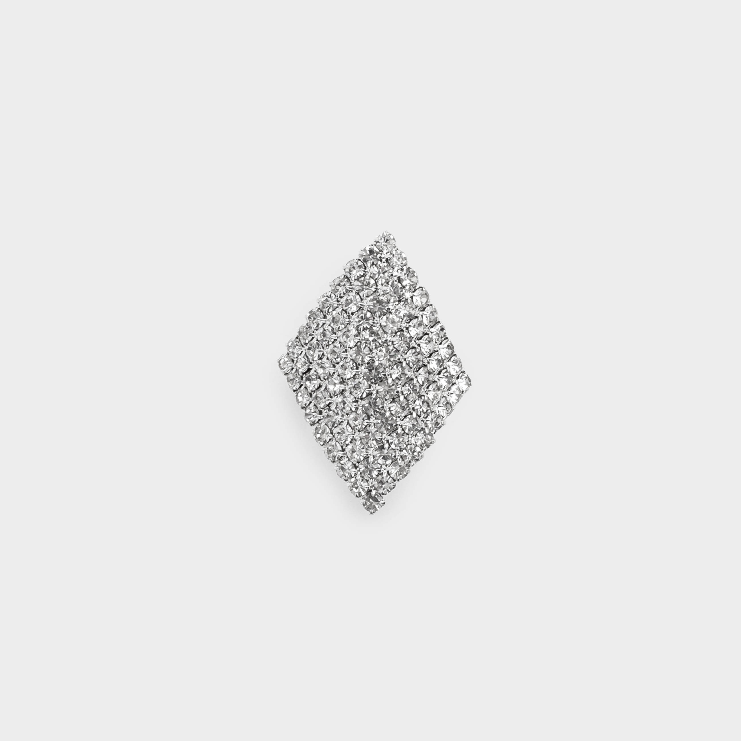 Кольцо, р. S-M, единый размер, металл, серебристое, Кристаллы, Jewelry crystal