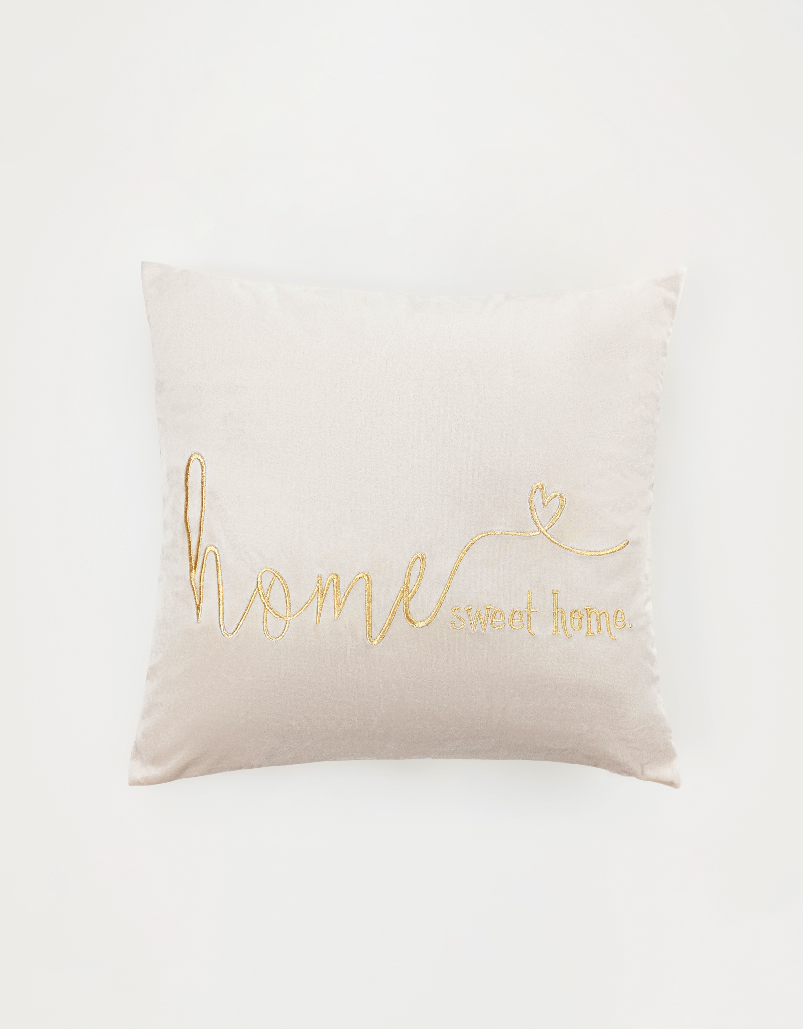 Подушка декоративная, 45х45, вельвет, молочно-золотистая, Sweet home, Scroll, image-0