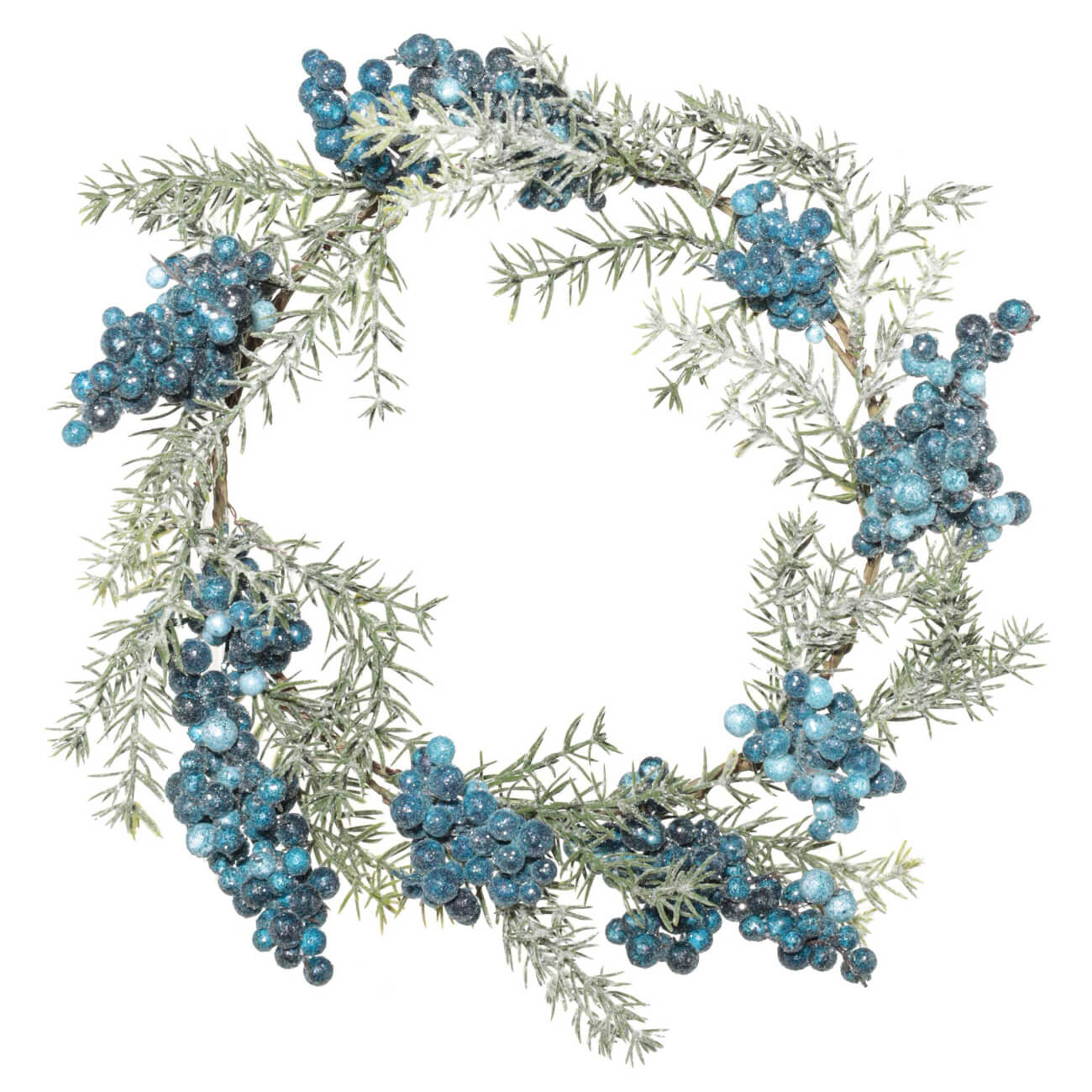 

Венок декоративный, 25 см, пластик, Синие ягоды, Blue berry