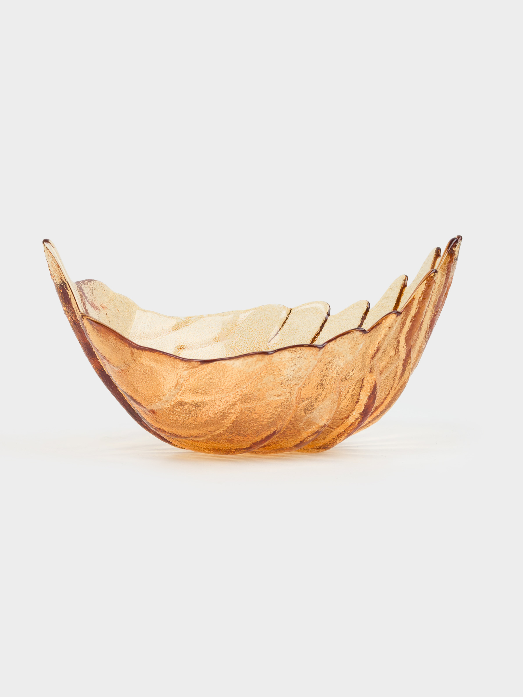 Салатник, 17х10 см, 350 мл, стекло, янтарный, Лист, Curvy, image-2
