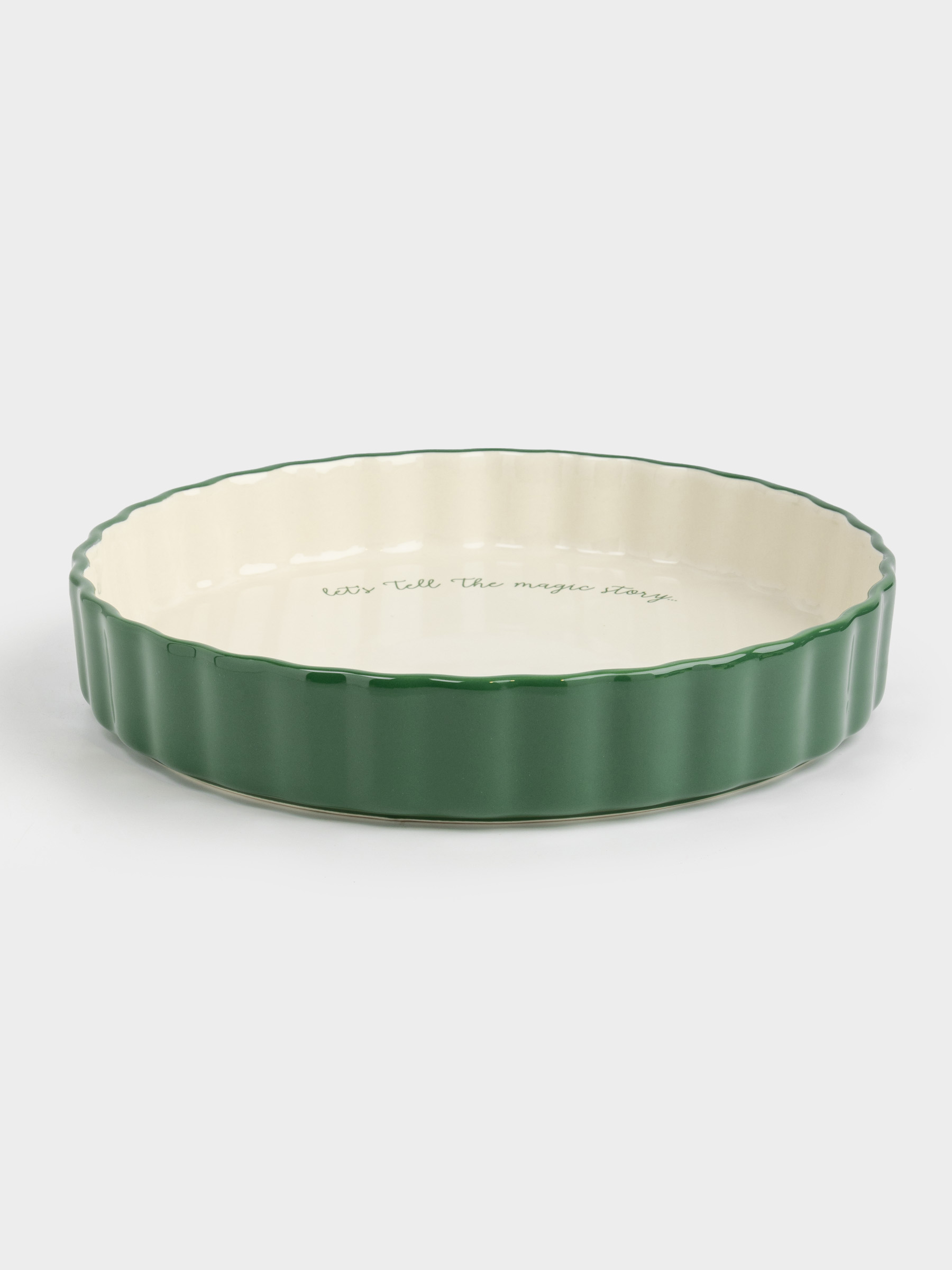 Форма для запекания, 28х5 см, керамика, круглая, зеленая, Christmas green, image-1