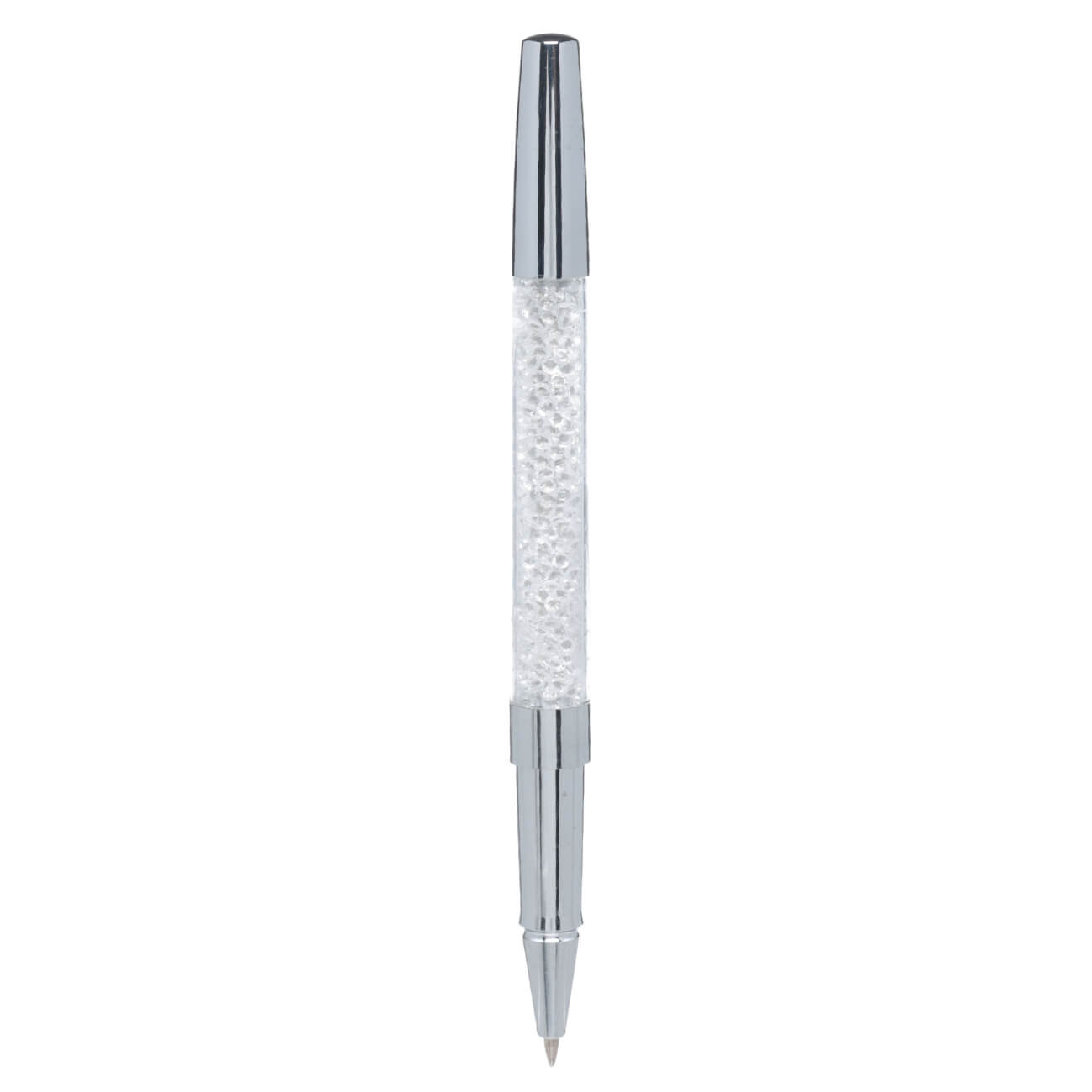 Ручка гелевая, 15 см, сталь, серебристая, Кристаллы, Draw cristal