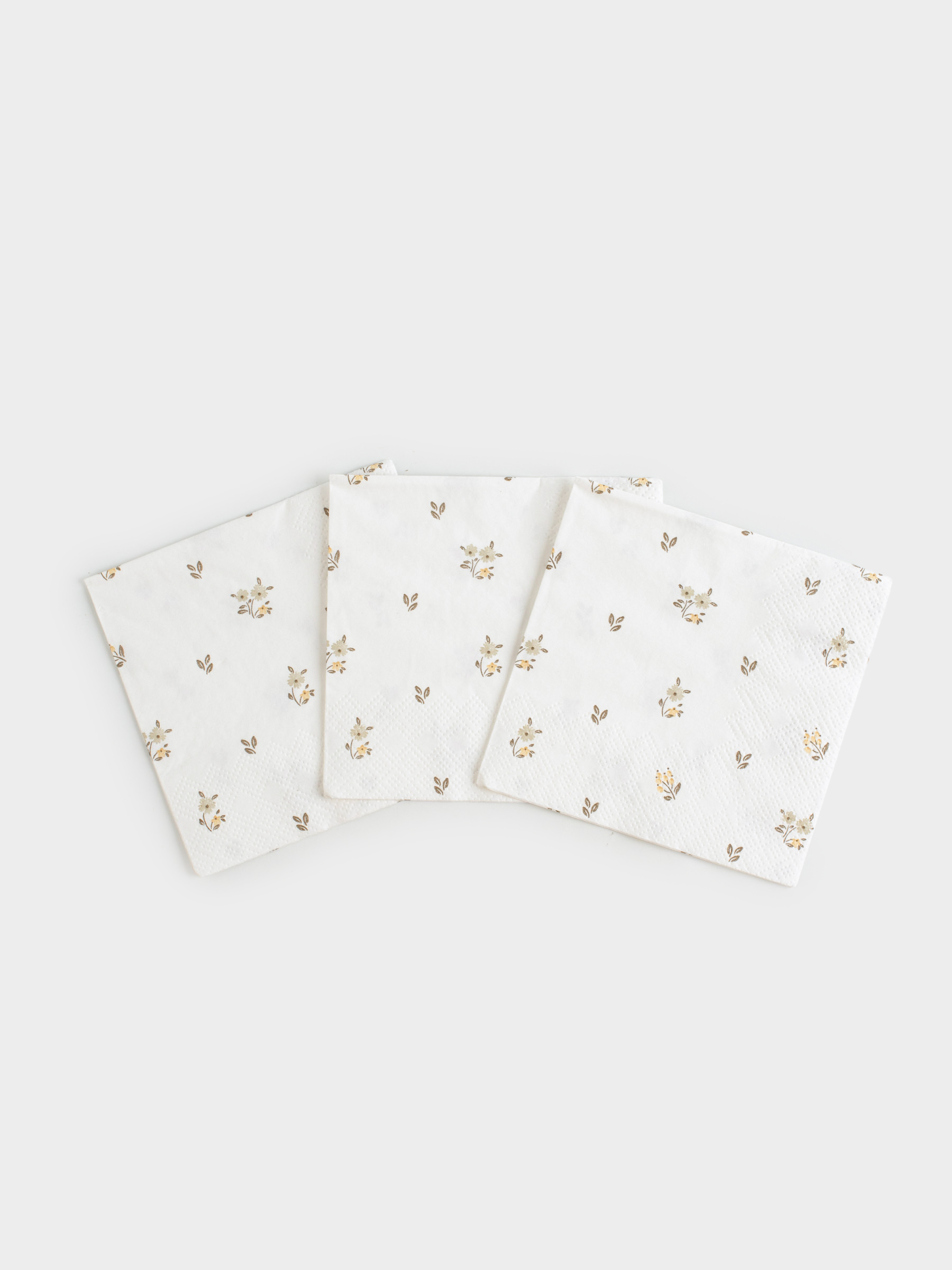 Салфетки бумажные, 21х21 см, 20 шт, квадратные, белые, Винтажные цветы, La flore, image-3
