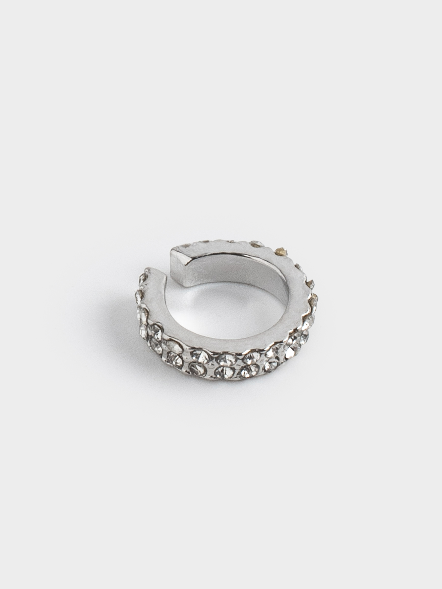 Серьга-кафф, 1 см, металл, серебристая, Кристаллы, Jewelry crystal, image-3