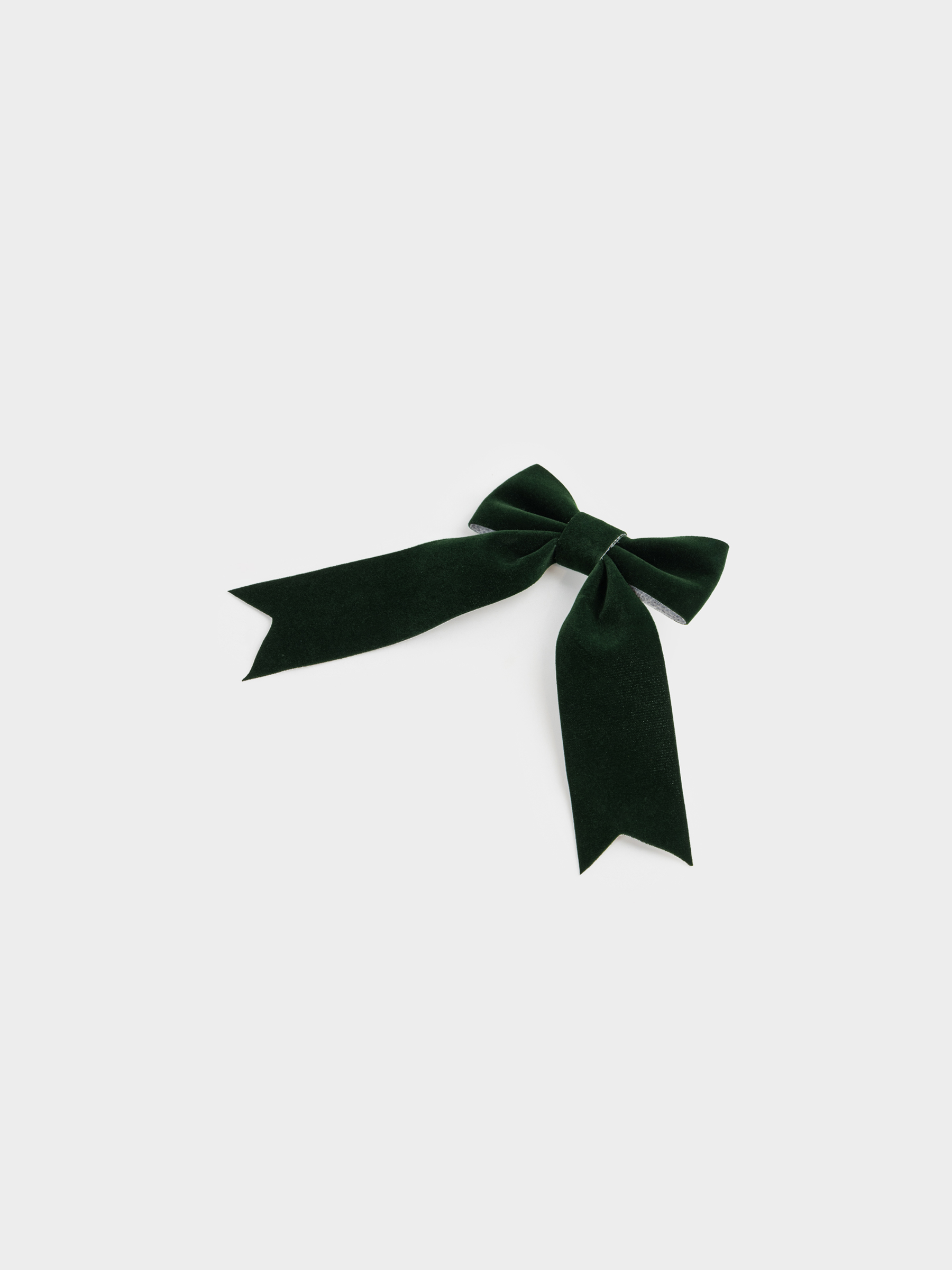 Украшение декоративное, 10 см, на клипсе, полиэстер, зеленое, Бант, Bow velvet, image-1