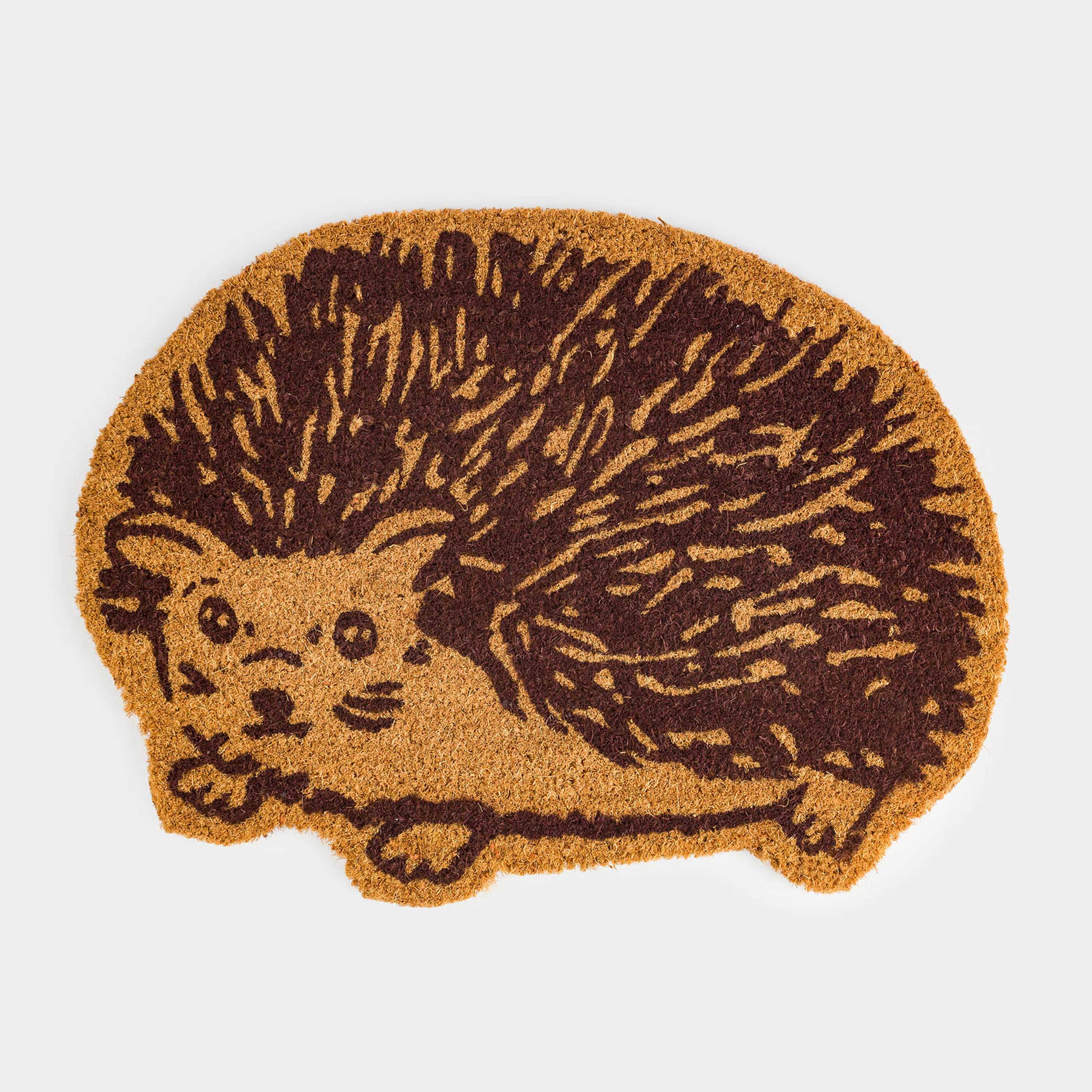 Коврик придверный 45х60 см кокосПВХ фигурный коричневый Еж Forest animals 1290₽