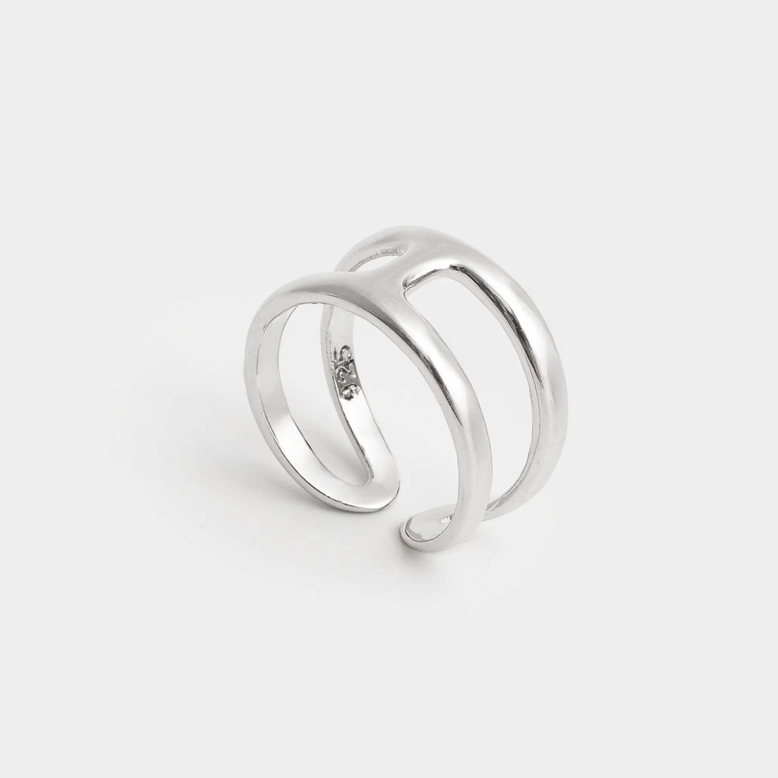 Кольцо, 2 см, единый размер, металл, серебристое, Jewelry