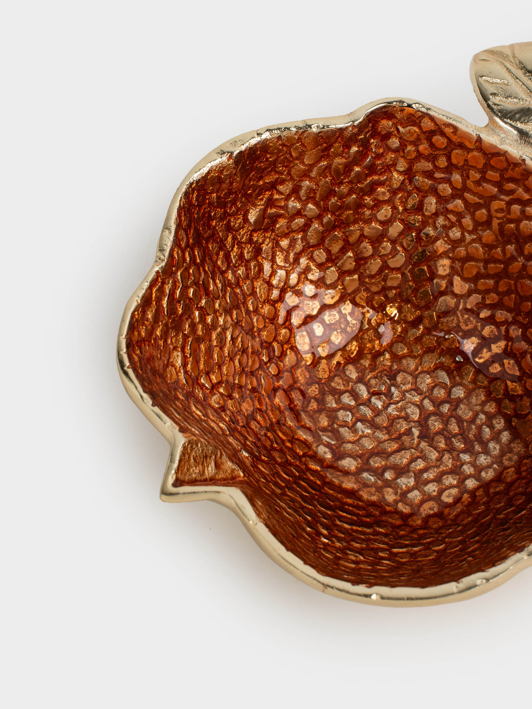 Блюдо декоративное, 20x16 см, металл, оранжево-золотистое, Апельсин, Fantastic R, image-3