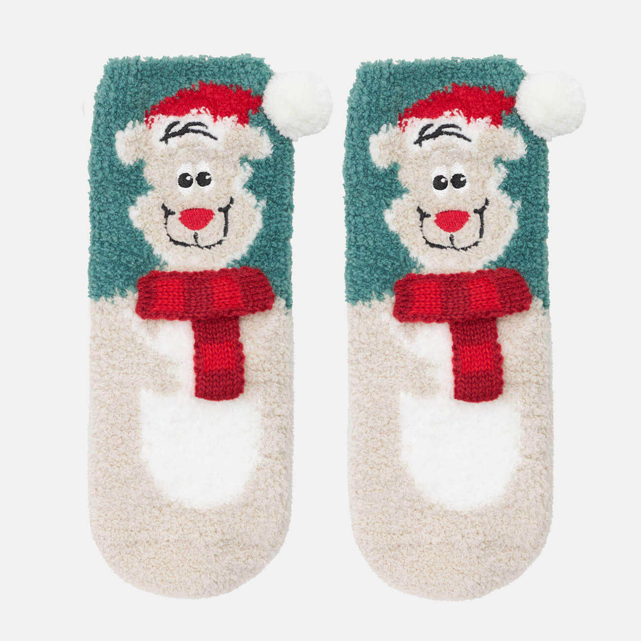 

Носки детские, домашние, р. 23-26, полиэстер, бежево-зеленые, Олень, Merry