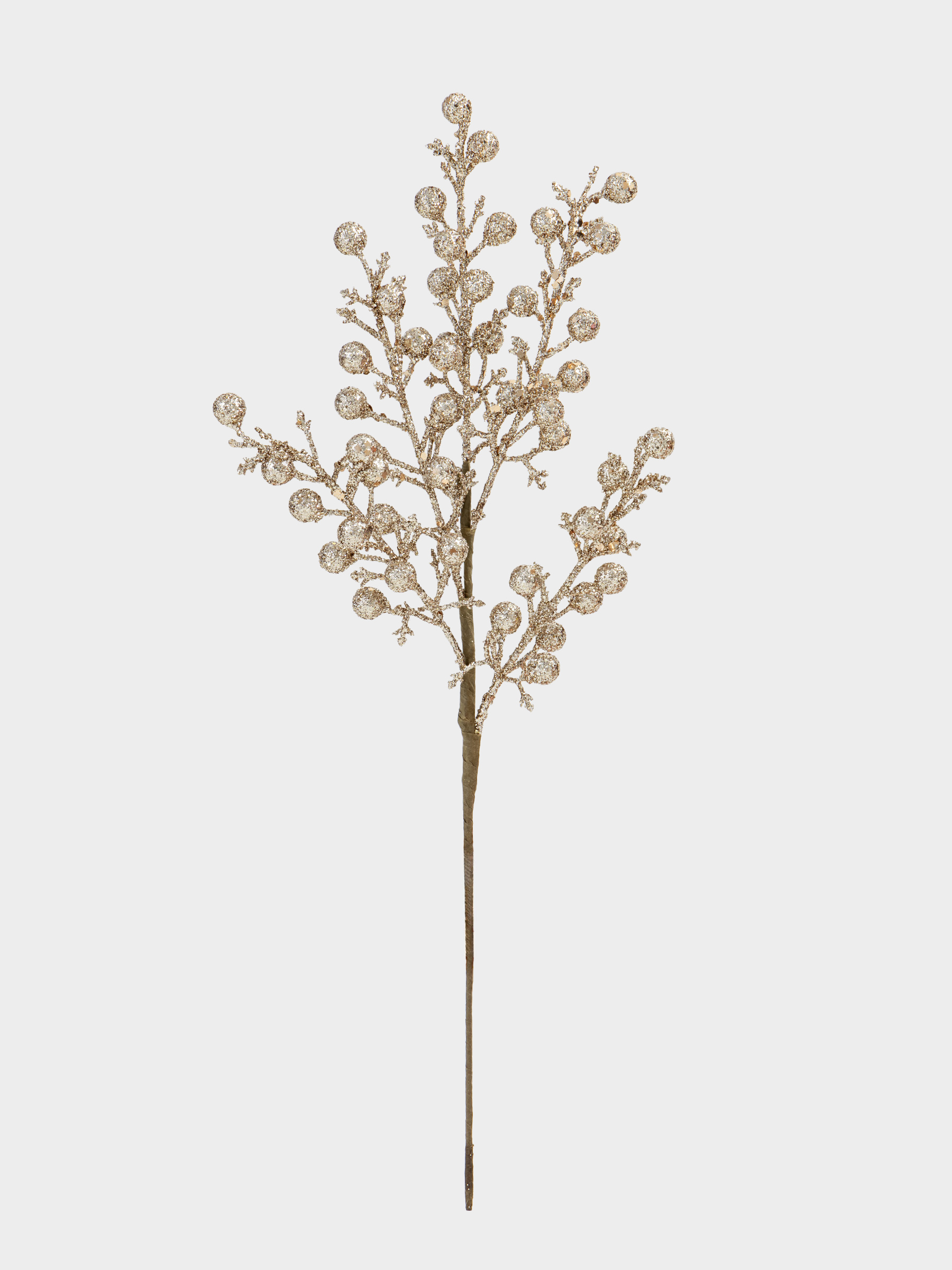 Ветка декоративная, 44 см, пластик, Золотистые ягоды, Sparkle decor, image-0