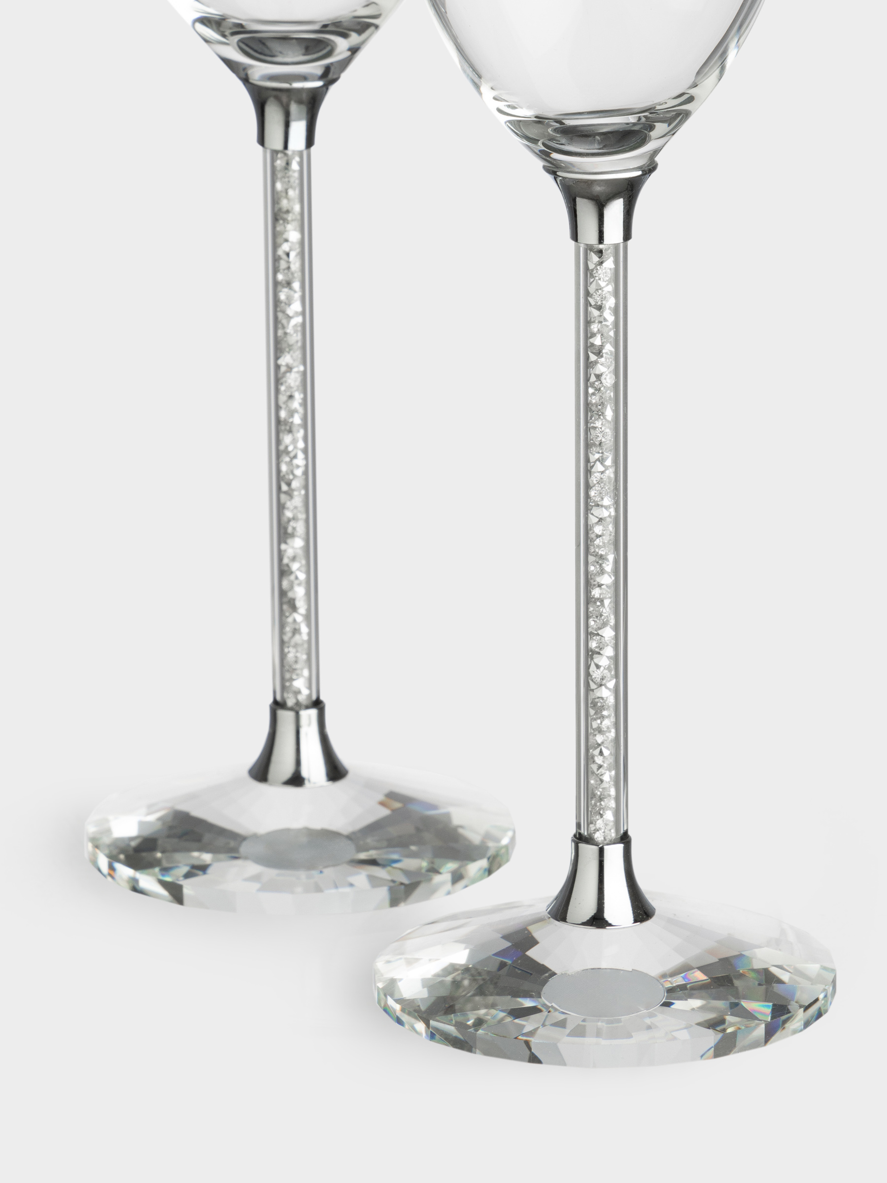 Бокал для шампанского, 220 мл, 2 шт, стекло/стразы, Серебристые кристаллы, Diamond, image-3