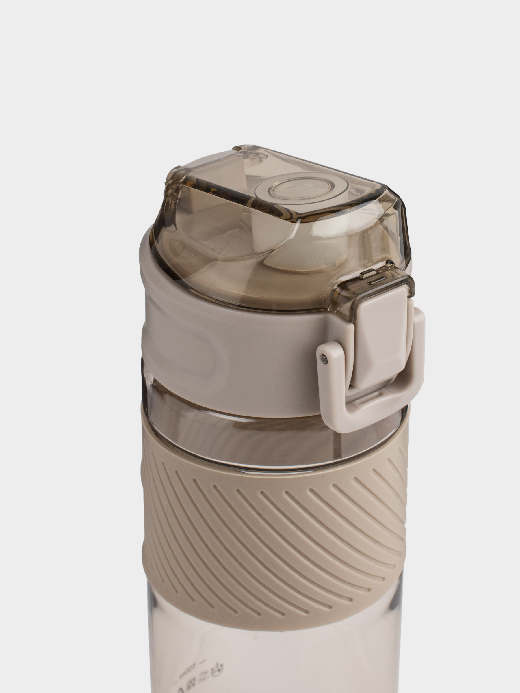 Бутылка для воды, 600 мл, пластик/силикон, бежевая, Sport, image-3