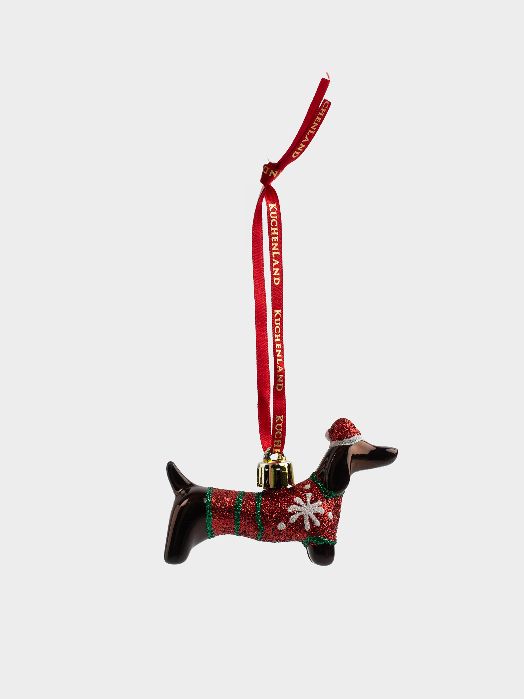 Игрушка елочная, 9х5 см, пластик, коричневая, Такса в новогоднем колпаке, Figure christmas, image-3