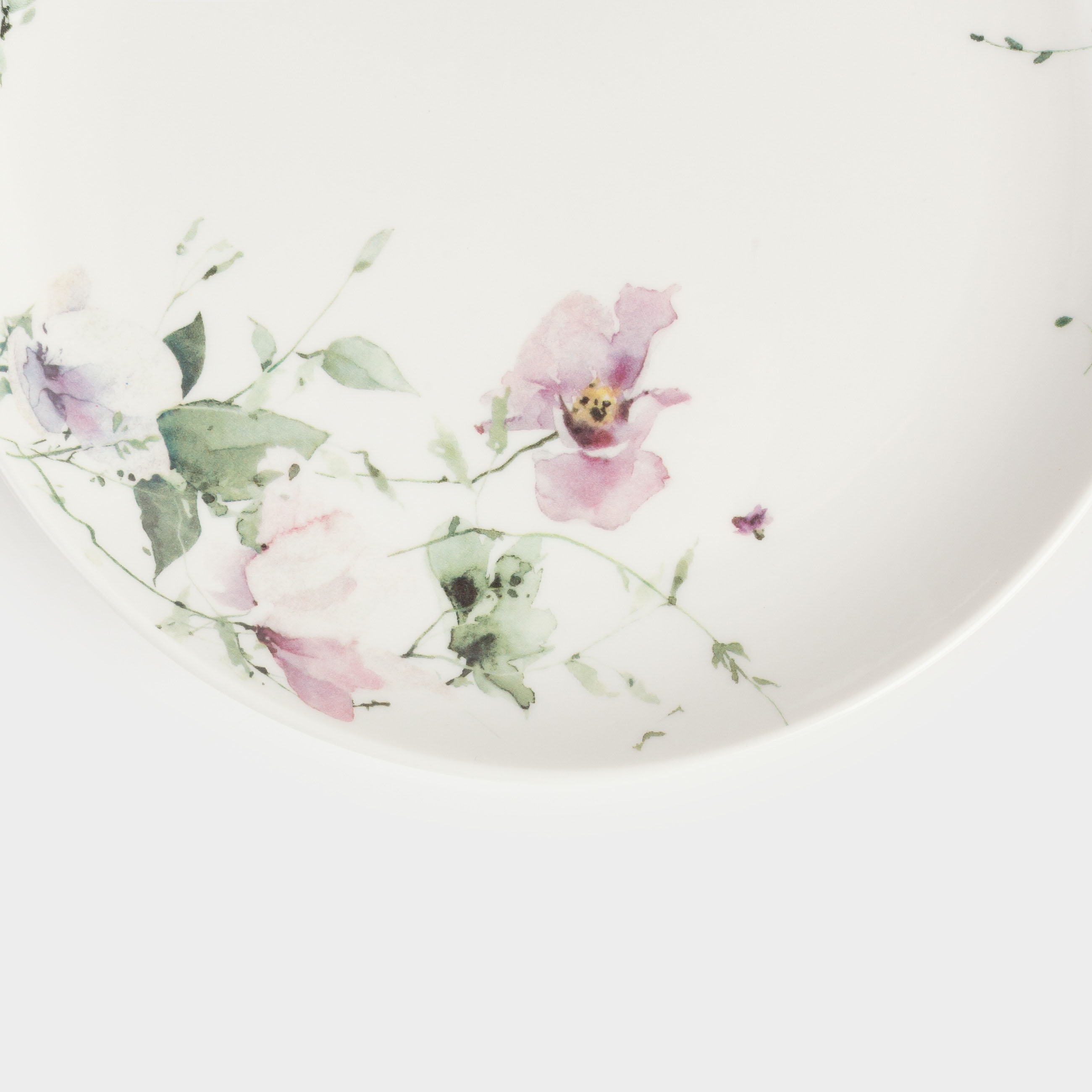 Тарелка закусочная, 21 см, 2 шт, фарфор N, белая, Сиреневые цветы, Floret, image-1