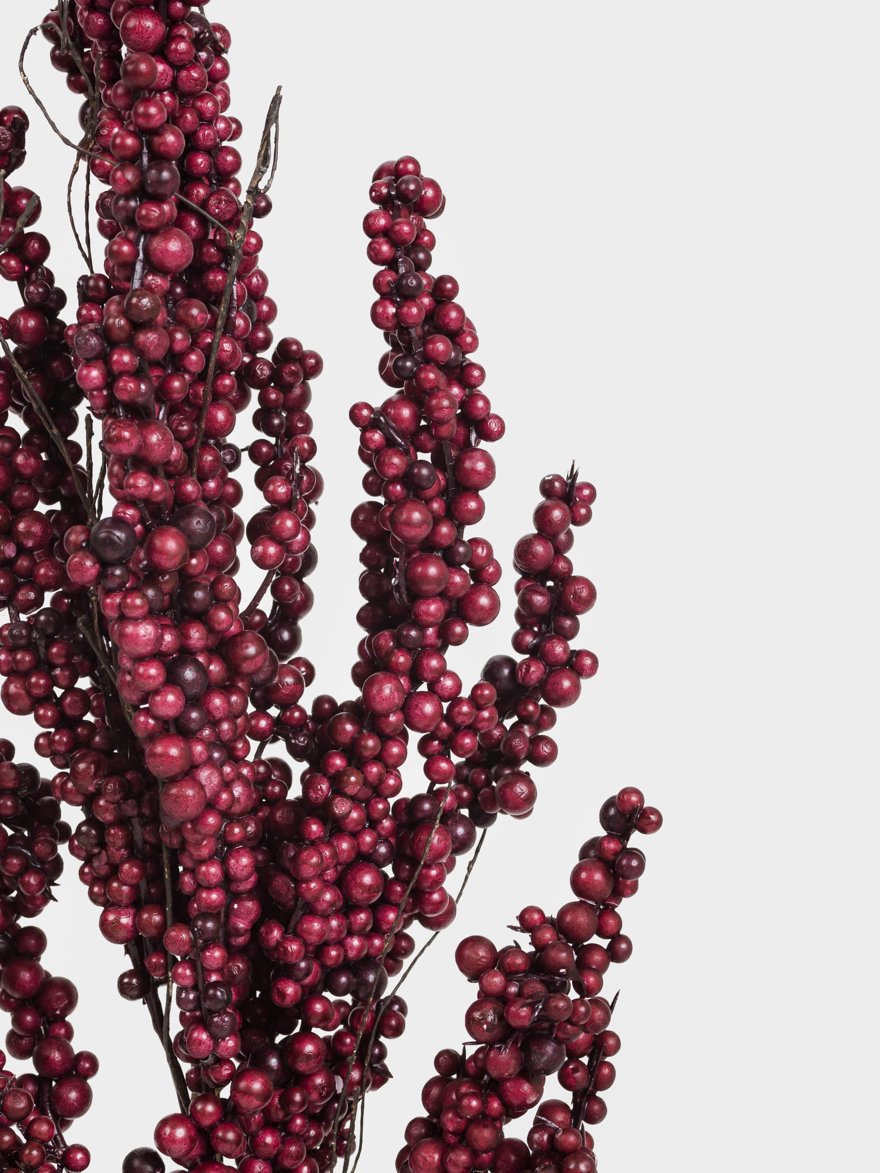 Ветка декоративная, 92 см, пенопласт/бумага, Бордовые ягоды, Bordo berry, image-3