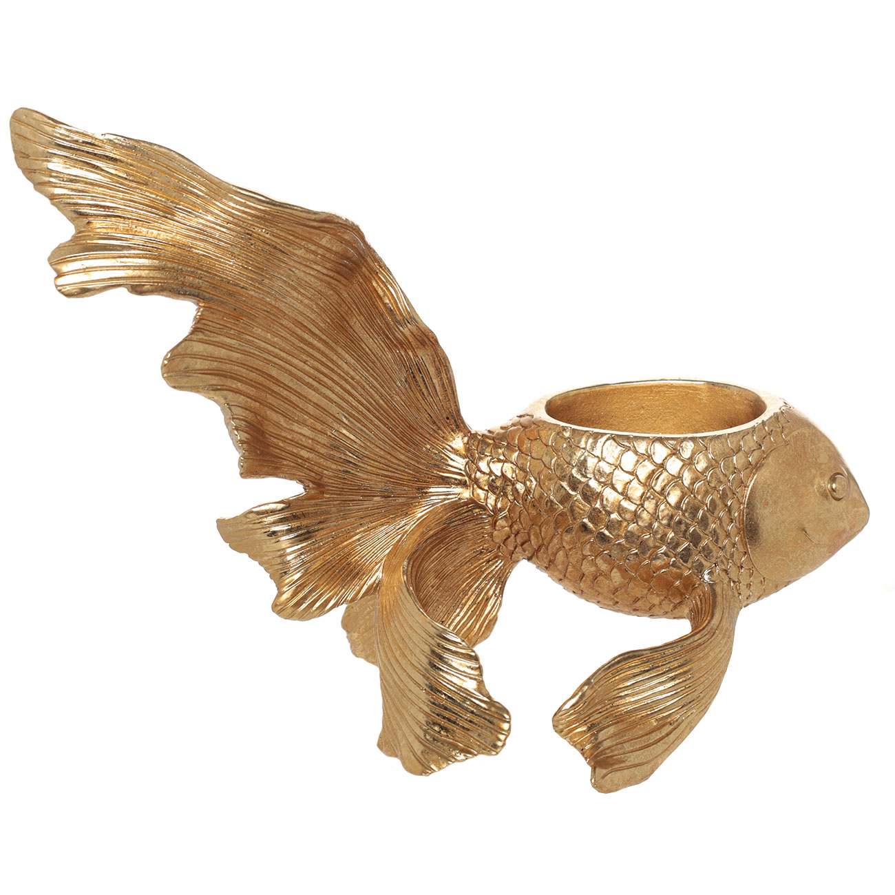 Конфетница, 26х20 см, полирезин, золотистая, Рыбка, Goldfish изображение № 2