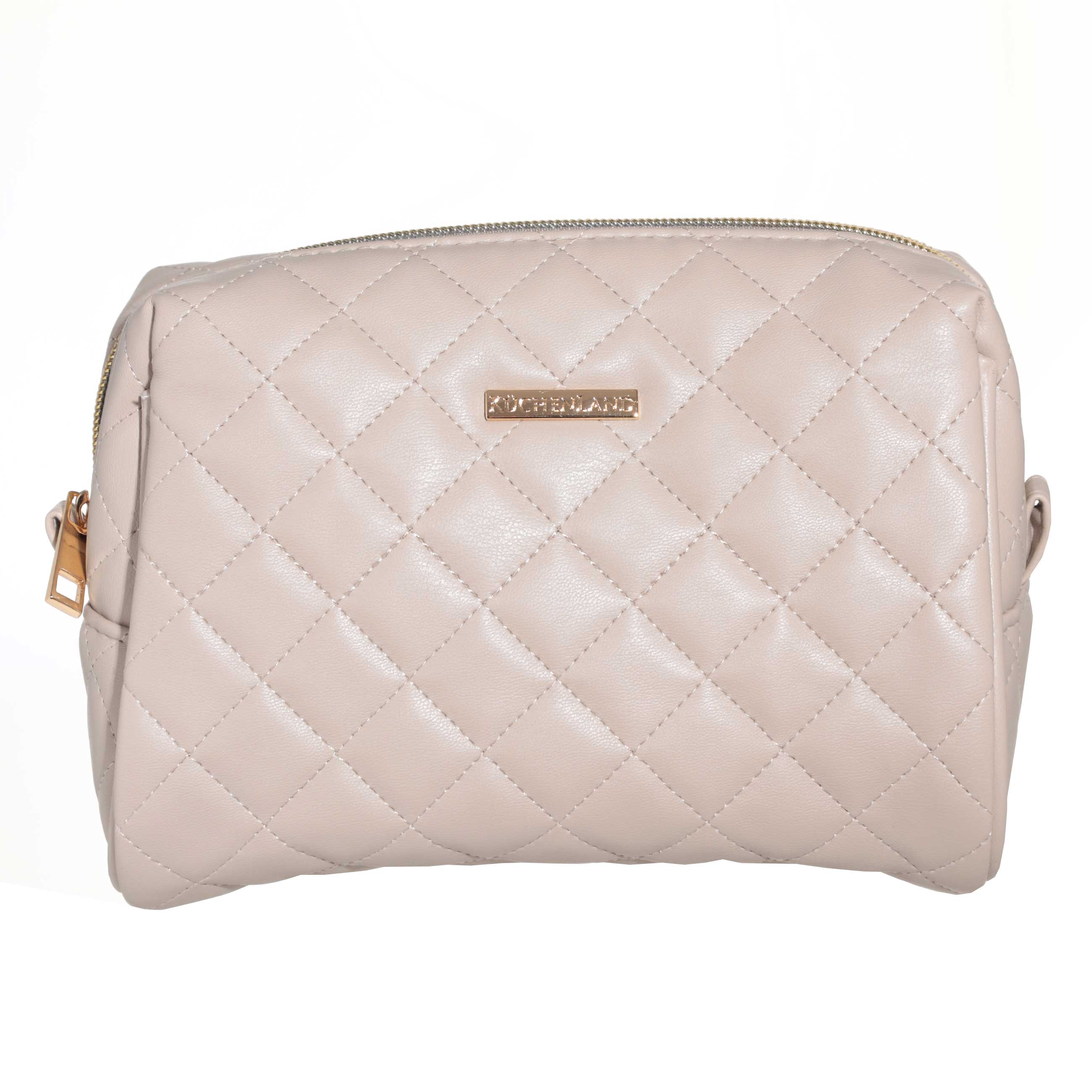 Косметичка 21х13 см стеганая полиуретан бежевая Quilted 1490₽