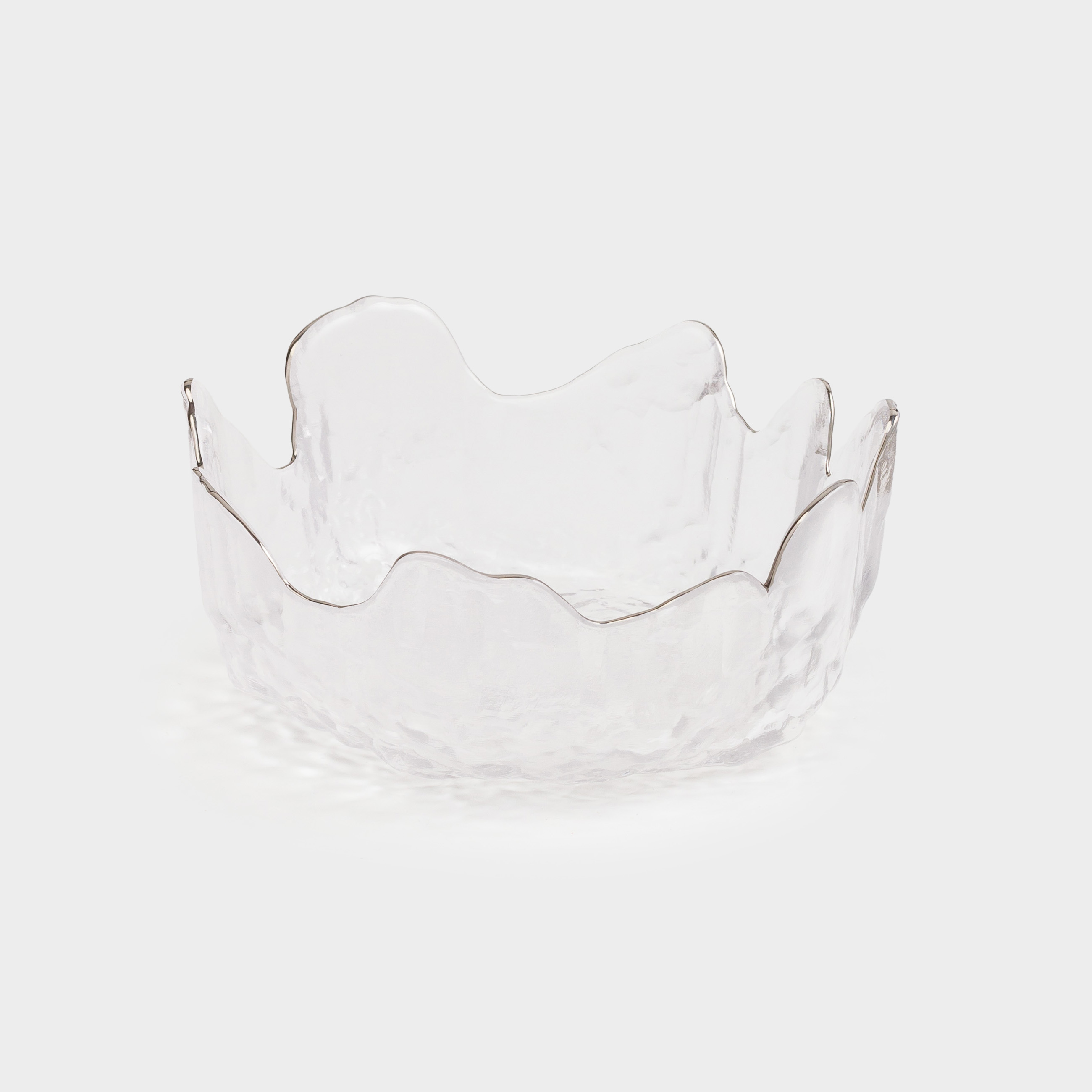 Пиала, 13х6 см, стекло, с серебристым кантом, Nautilus silver, image-1