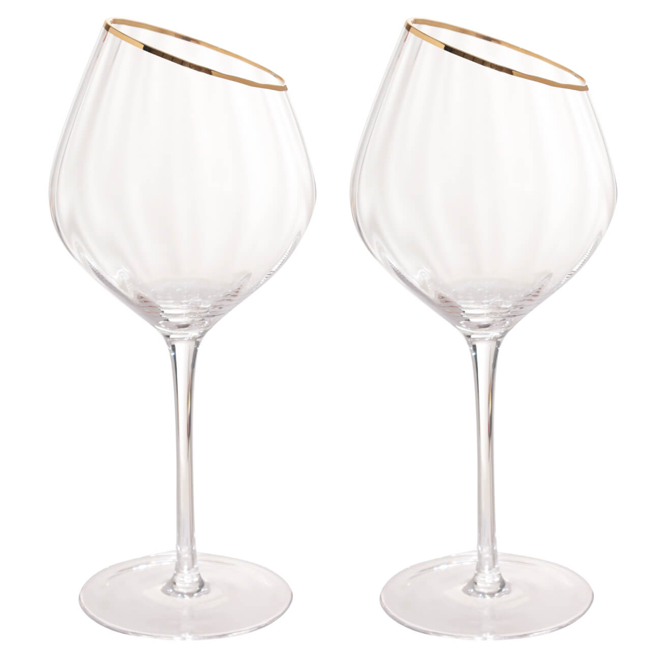 Бокал для красного вина, 560 мл, 2 шт, стекло, с золотистым кантом, Charm R gold ваза для ов 25 см стекло с золотистым кантом berg
