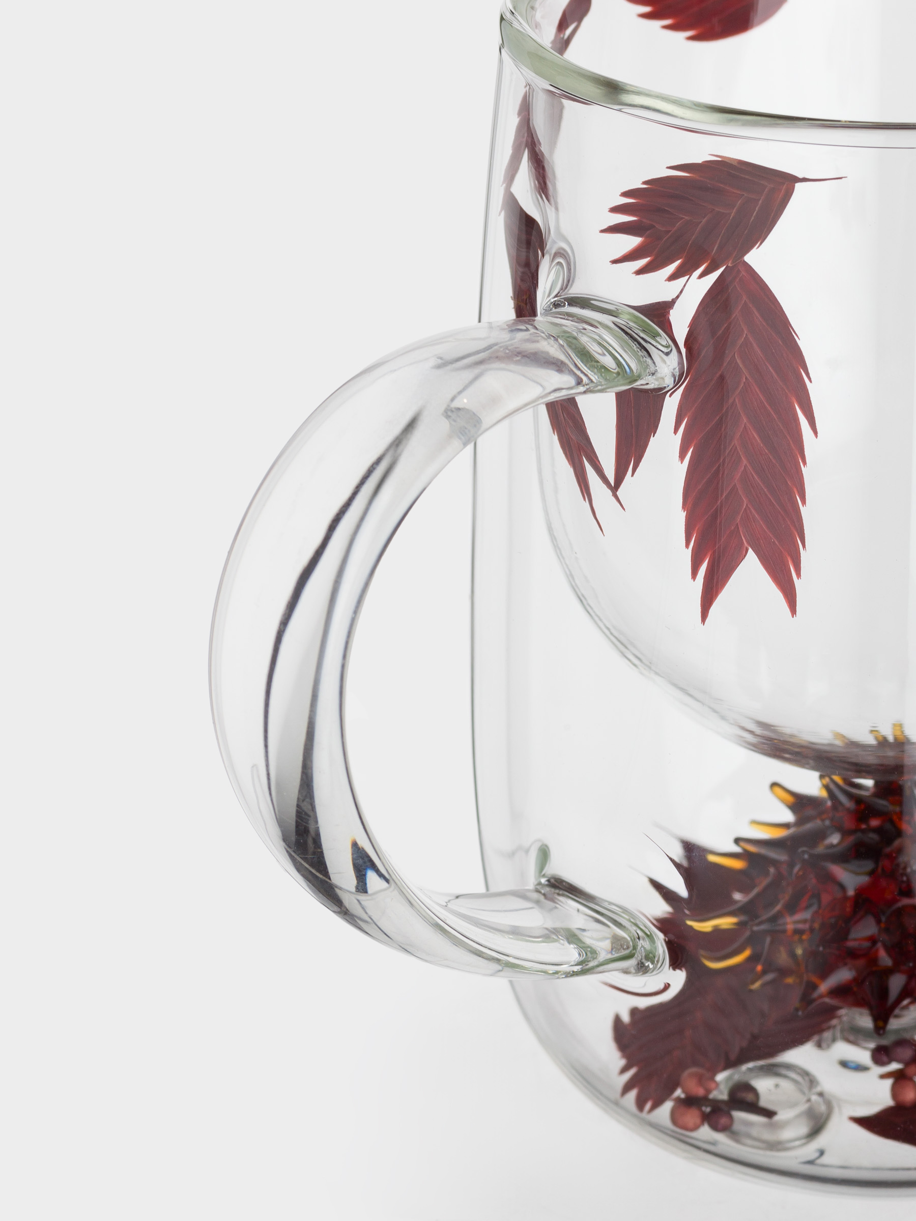 Кружка, 200 мл, стекло Б, с ягодами и листьями внутри, Янтарный ежик, Air shape, image-3