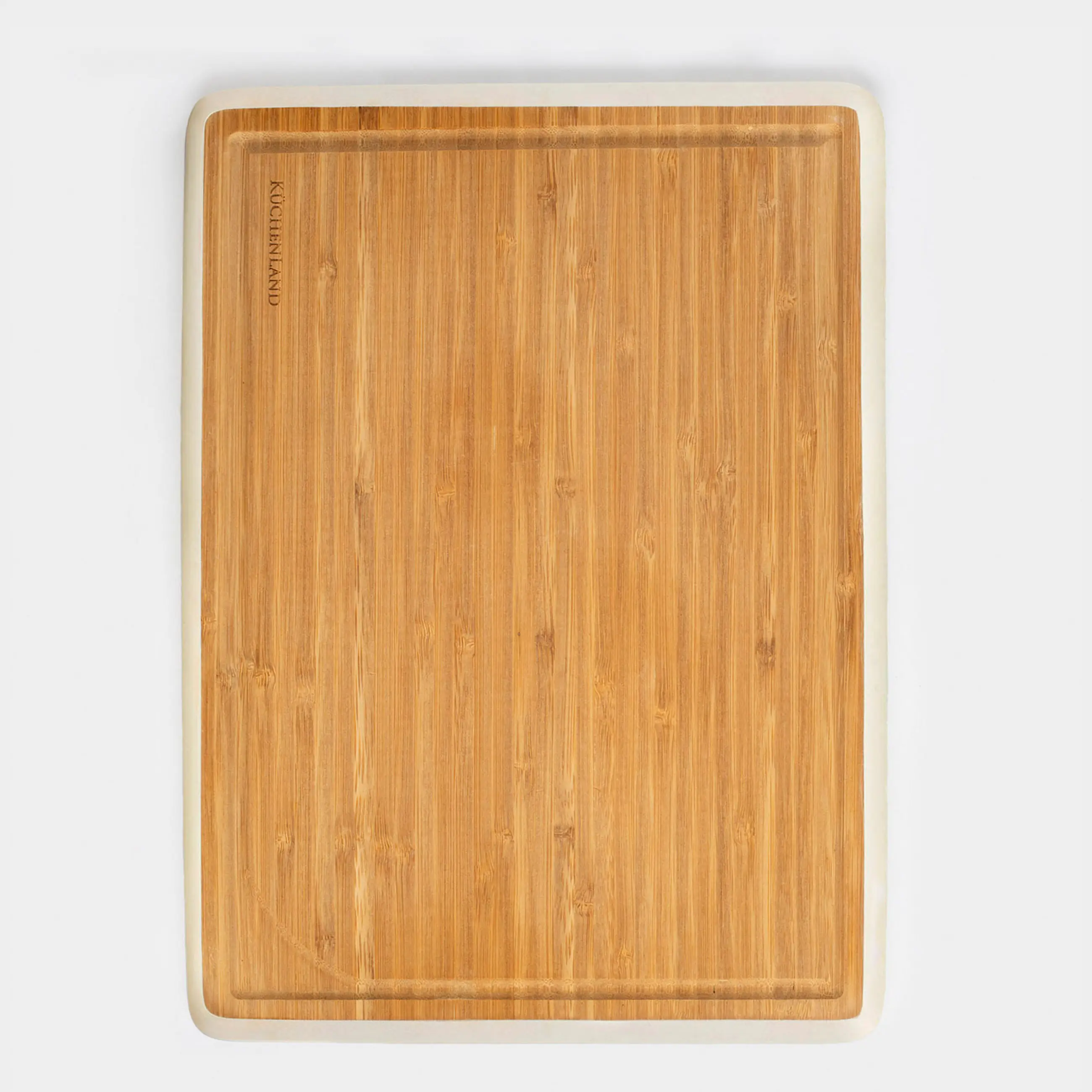 Доска разделочная, 38x28 см, бамбук, прямоугольная, молочный кант, Bamboo