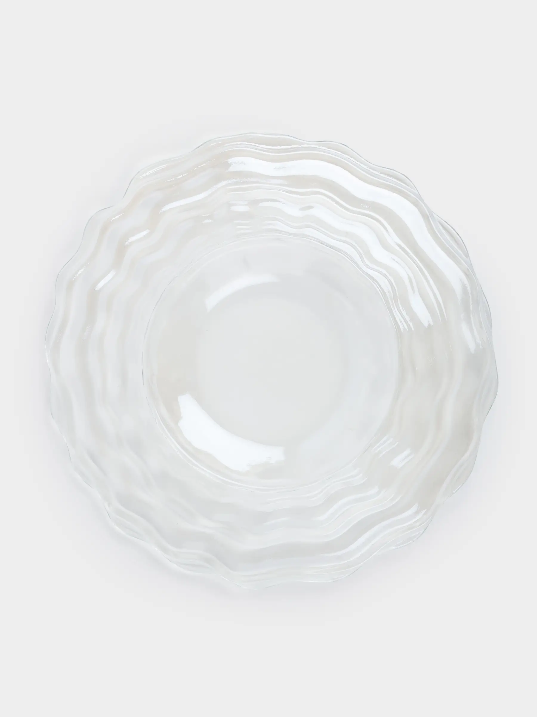 Блюдо, 26х2 см, стекло, перламутр, Shellfish polar, image-0