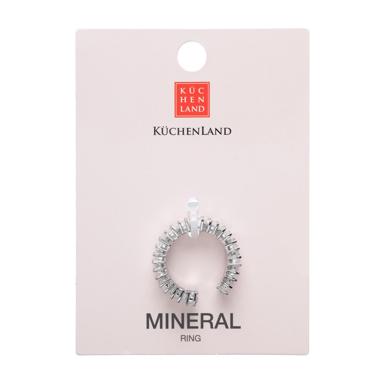 Кольцо, р. S-M, единый размер, металл/стекло, серебристое, Кристаллы, Jewelry crystal