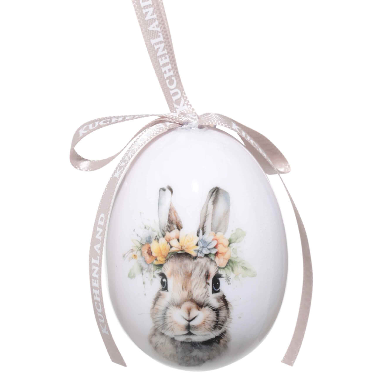 Подвеска, пасхальное яйцо, 8 см, пенопласт, Кролик в венке, Easter изображение № 1
