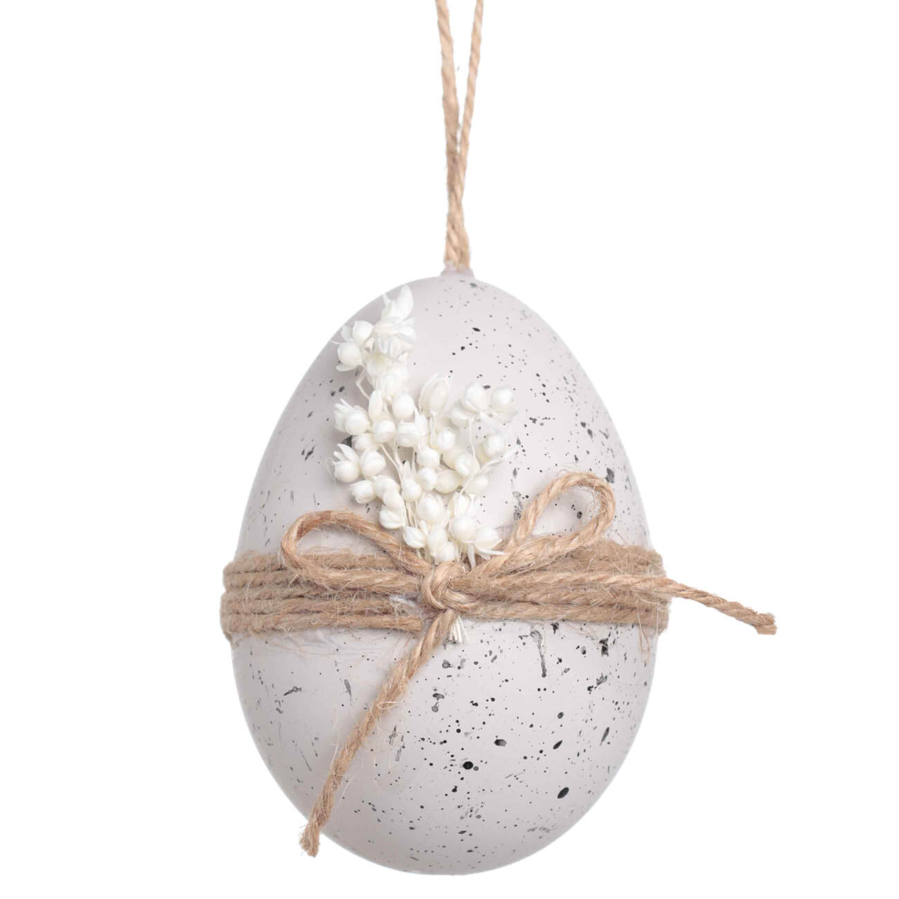 Подвеска, пасхальное яйцо, 9 см, пластик, серо-бежевая, Сухоцветы, Easter gold изображение № 1